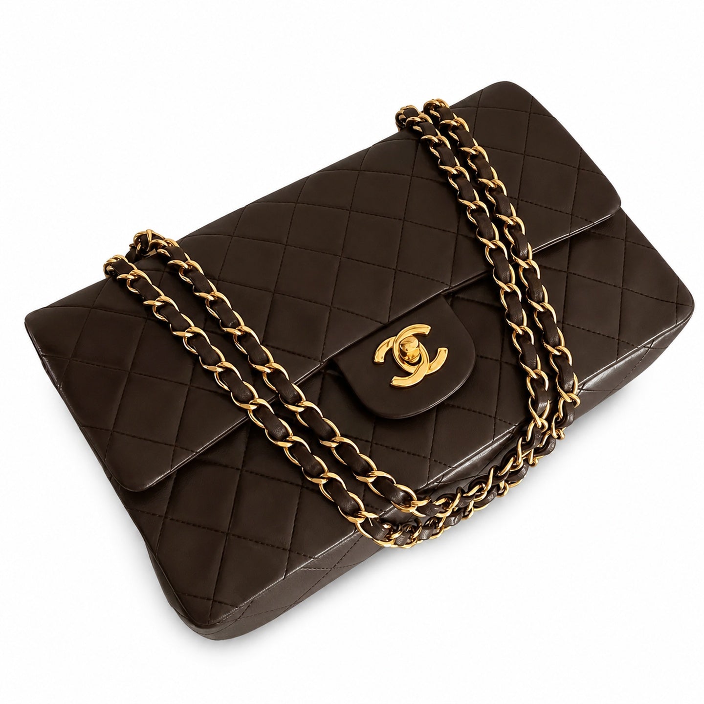 Chanel Reversible Large Leather Black Brown Bag