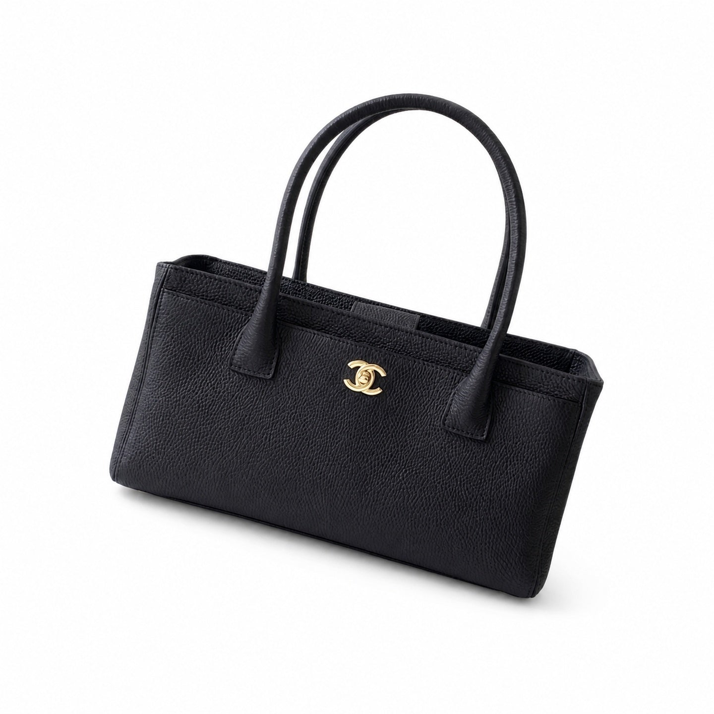 Chanel Small Leather Black Gold Handbag