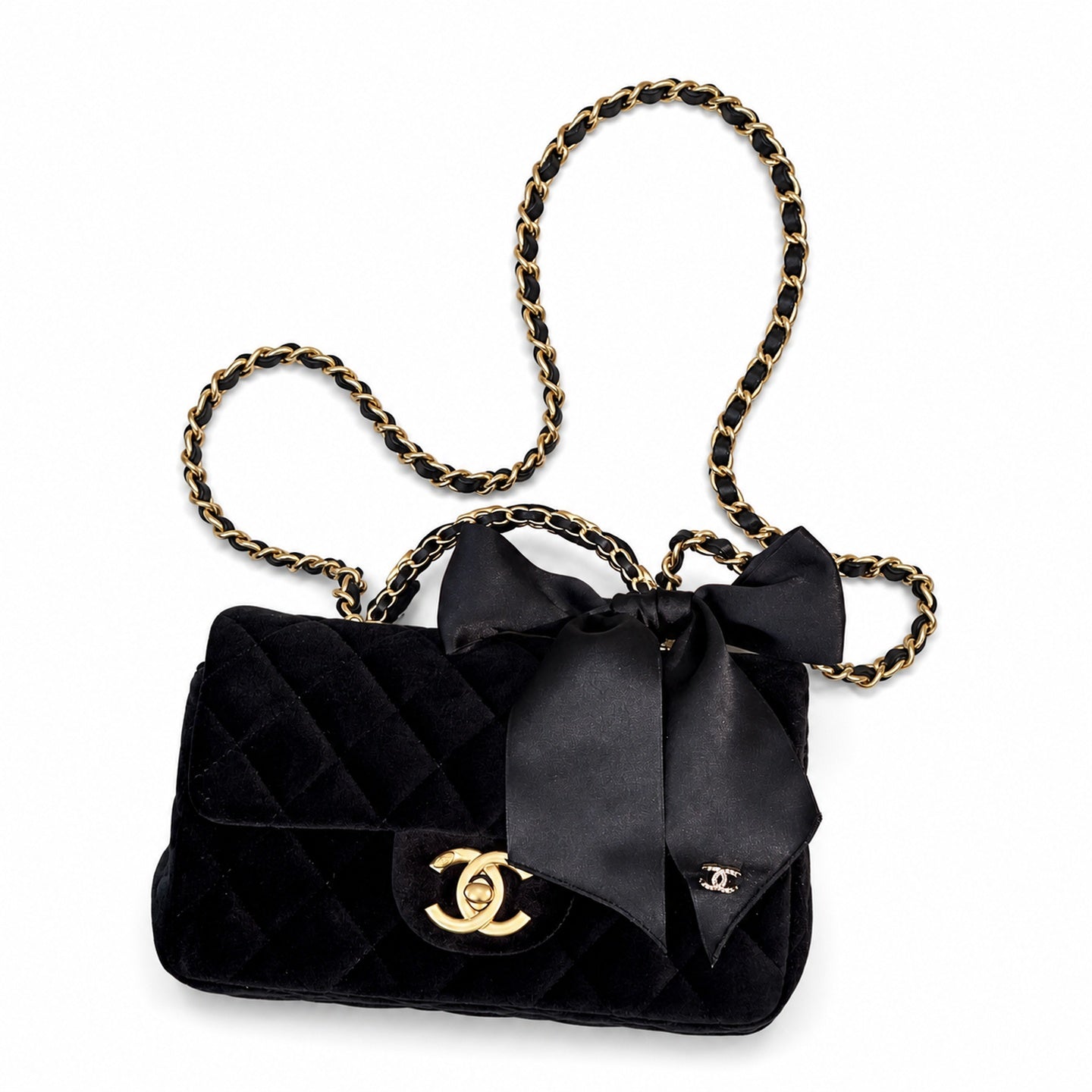 Chanel 25 Small Silk Velvet Bag