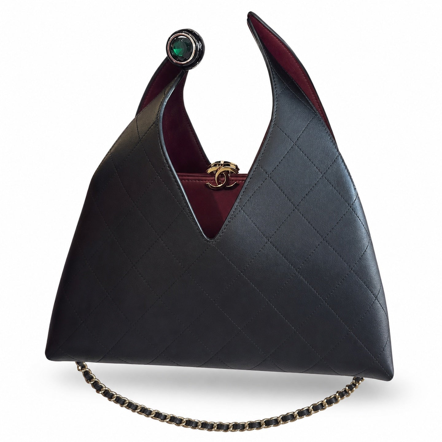 Chanel Leather Burgundy Handbag