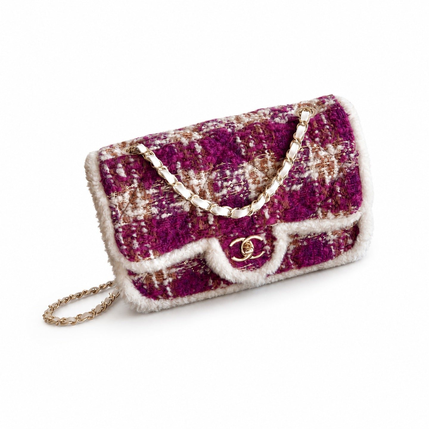 Chanel Large Wool Tweed Pink Purple Jacket