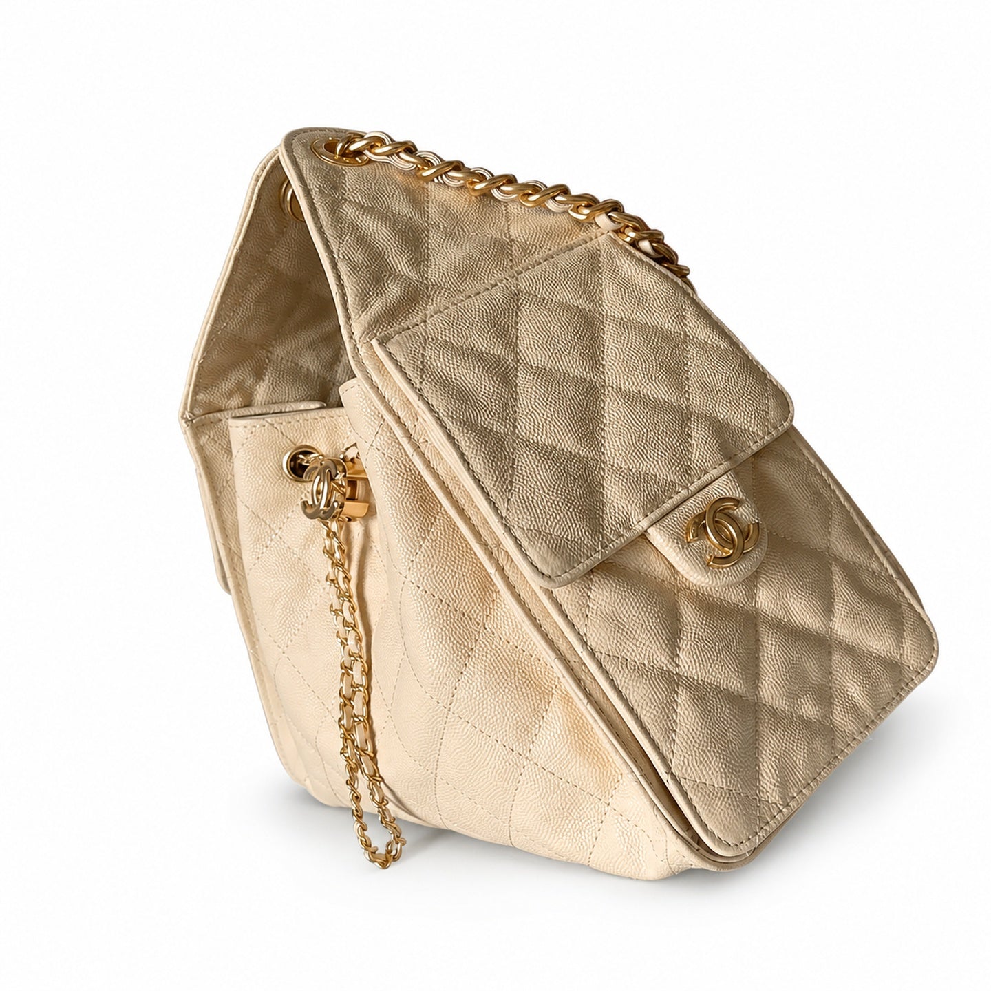 Chanel Small Leather Black Gold Bag