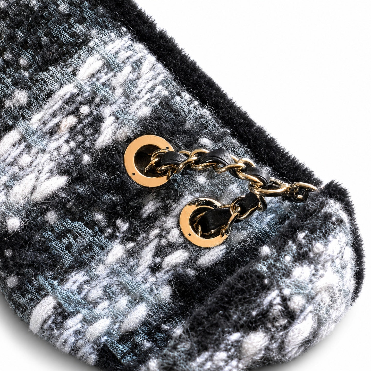 Chanel Mini Wool Tweed Black White Jacket
