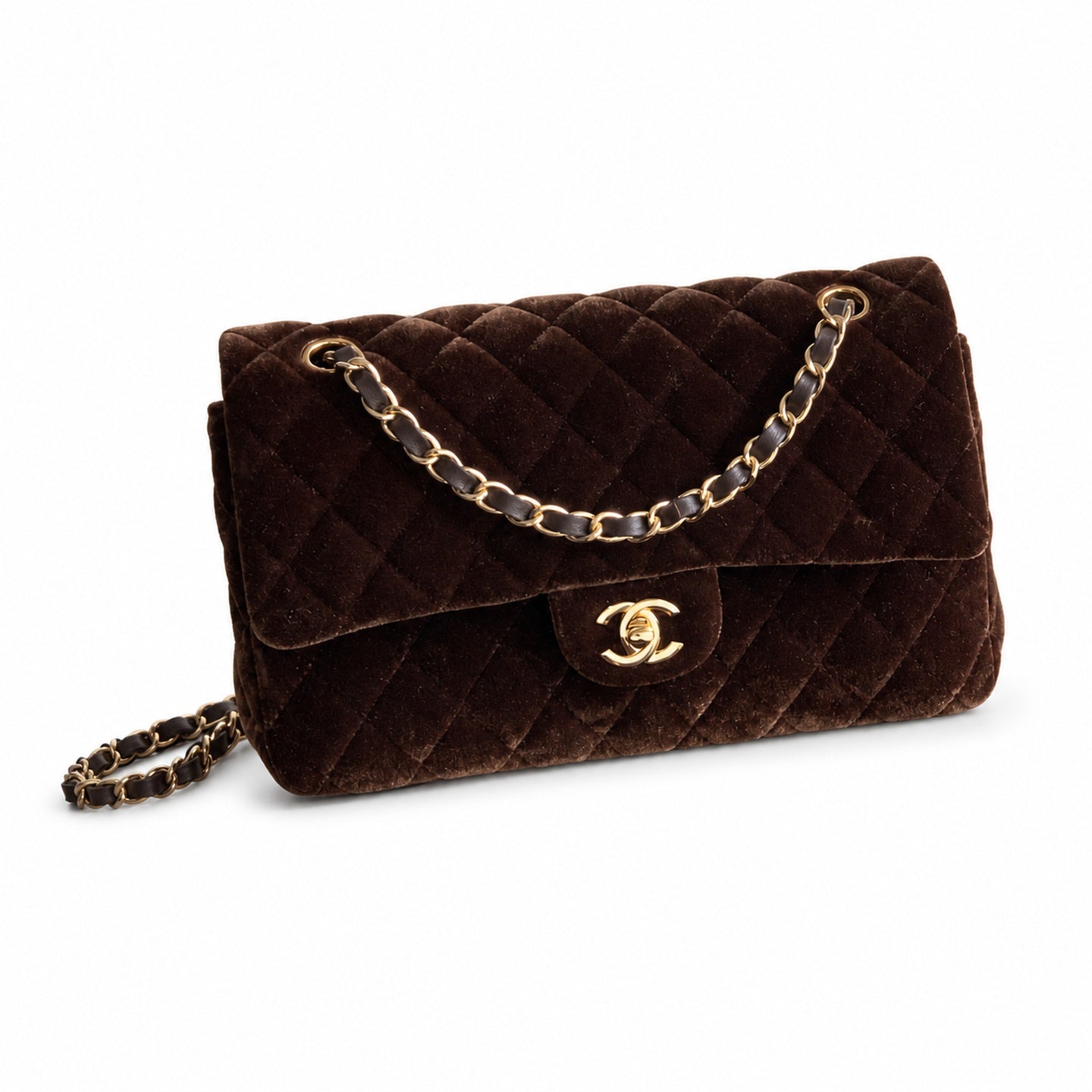 Chanel Velvet Brown Blue Purple Bag