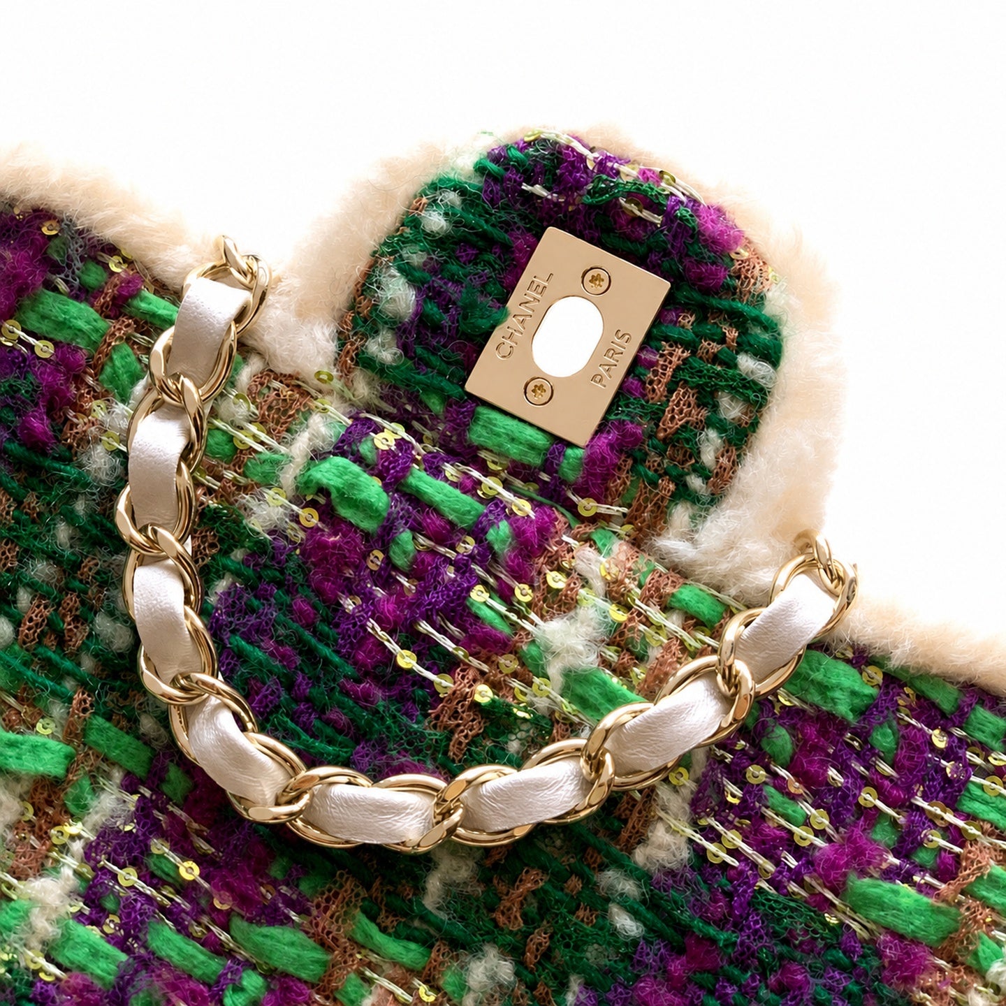 Chanel Mini Wool Tweed Green Purple Jacket