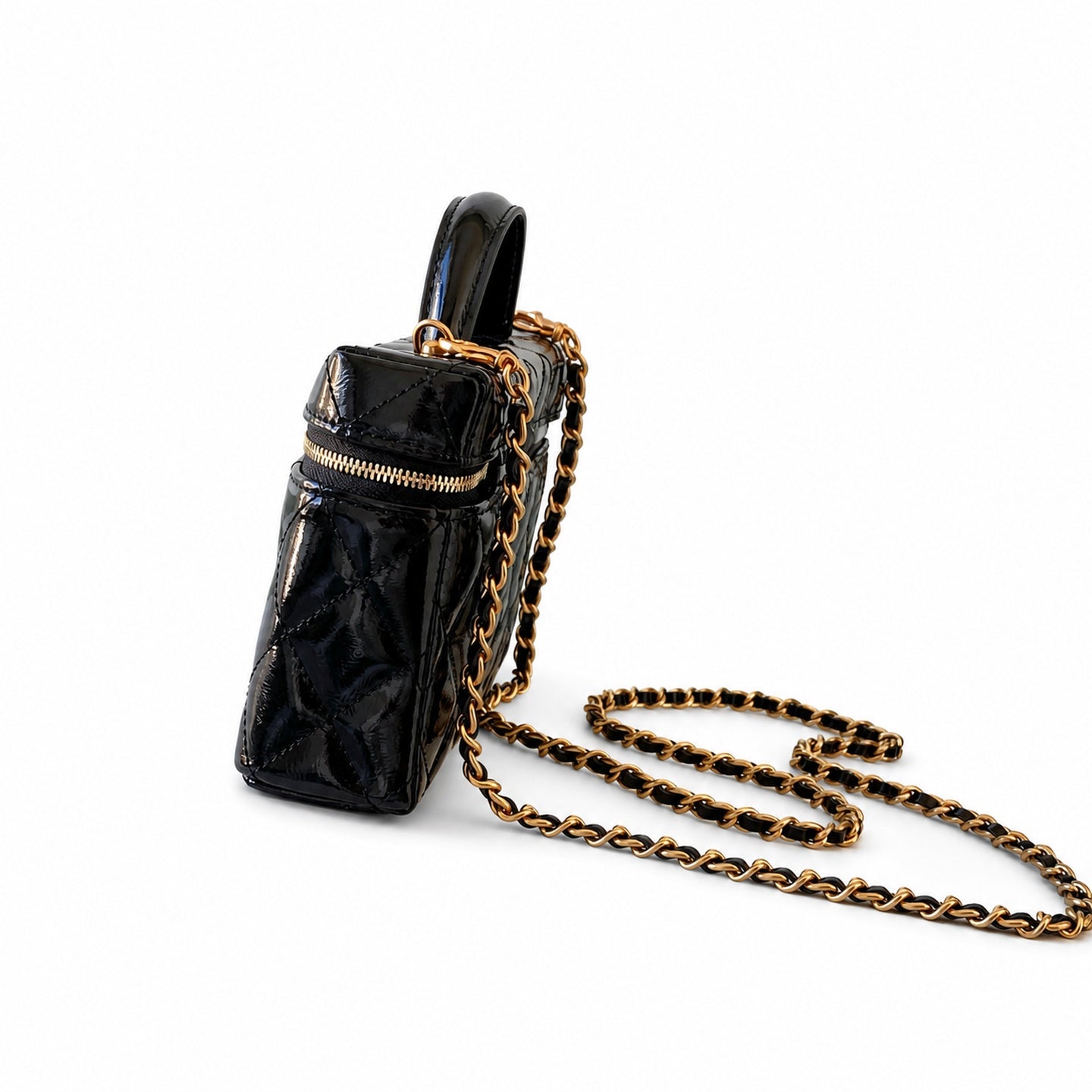 Chanel Leather Black Gold Bag