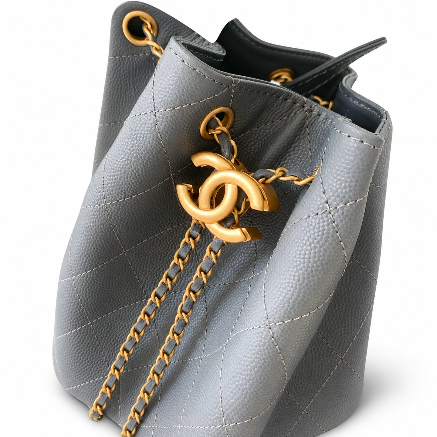 Chanel Medium Leather Black Gold Bag