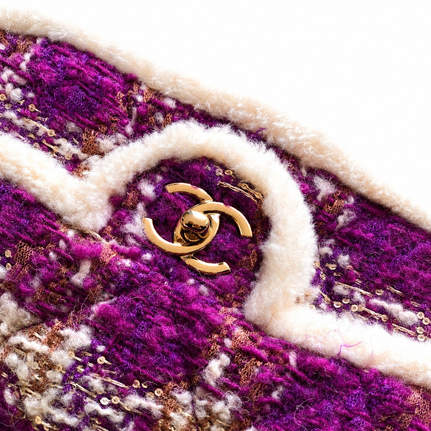 Chanel Large Wool Tweed Pink Purple Jacket