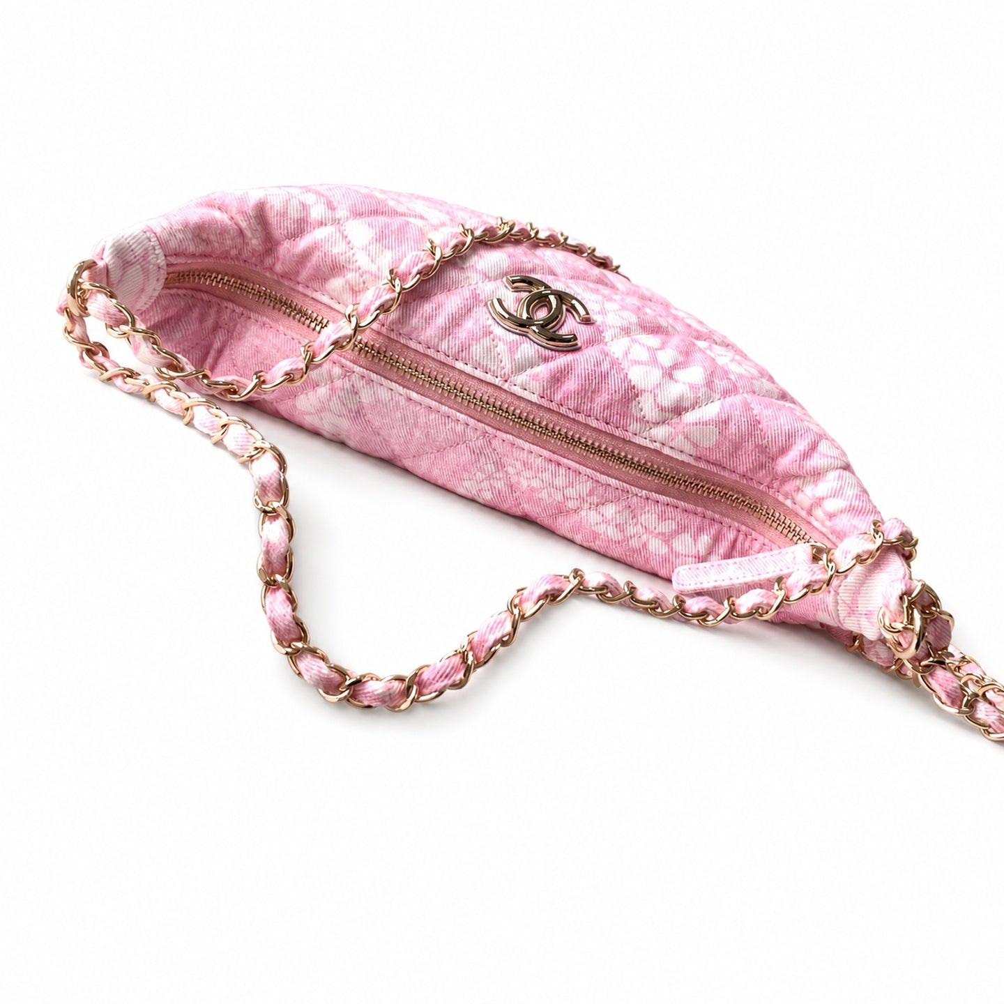 Chanel Denim White Pink Gold Bag