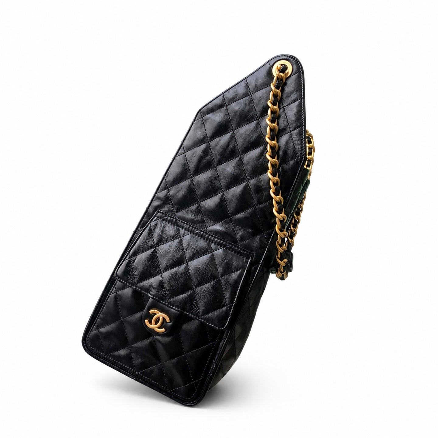 Chanel Large Leather Black Gold Bag