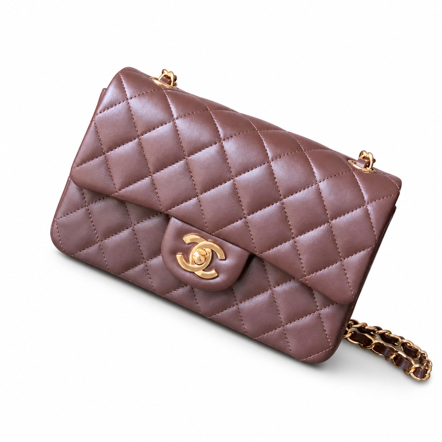 Chanel Reversible Mini Leather Black Brown Bag