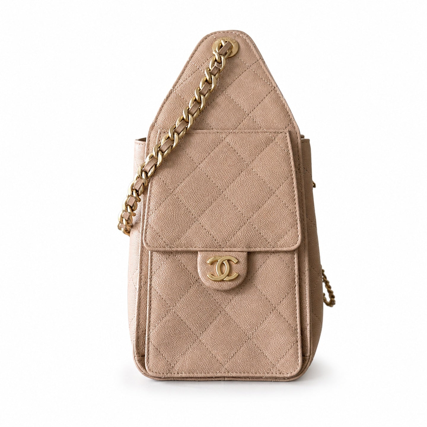 Chanel Small Leather Gold Shopping Bag