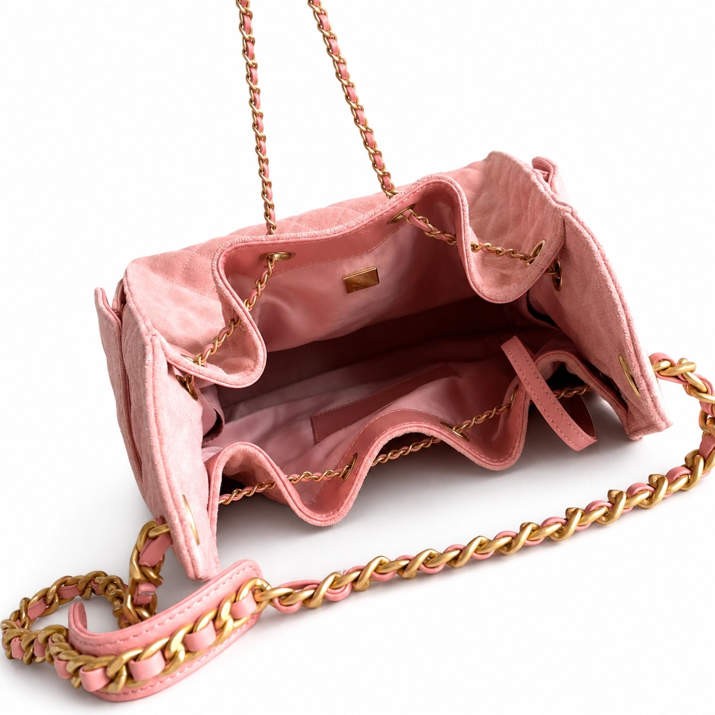 Chanel 25 Large Suede Black Gold Bag
