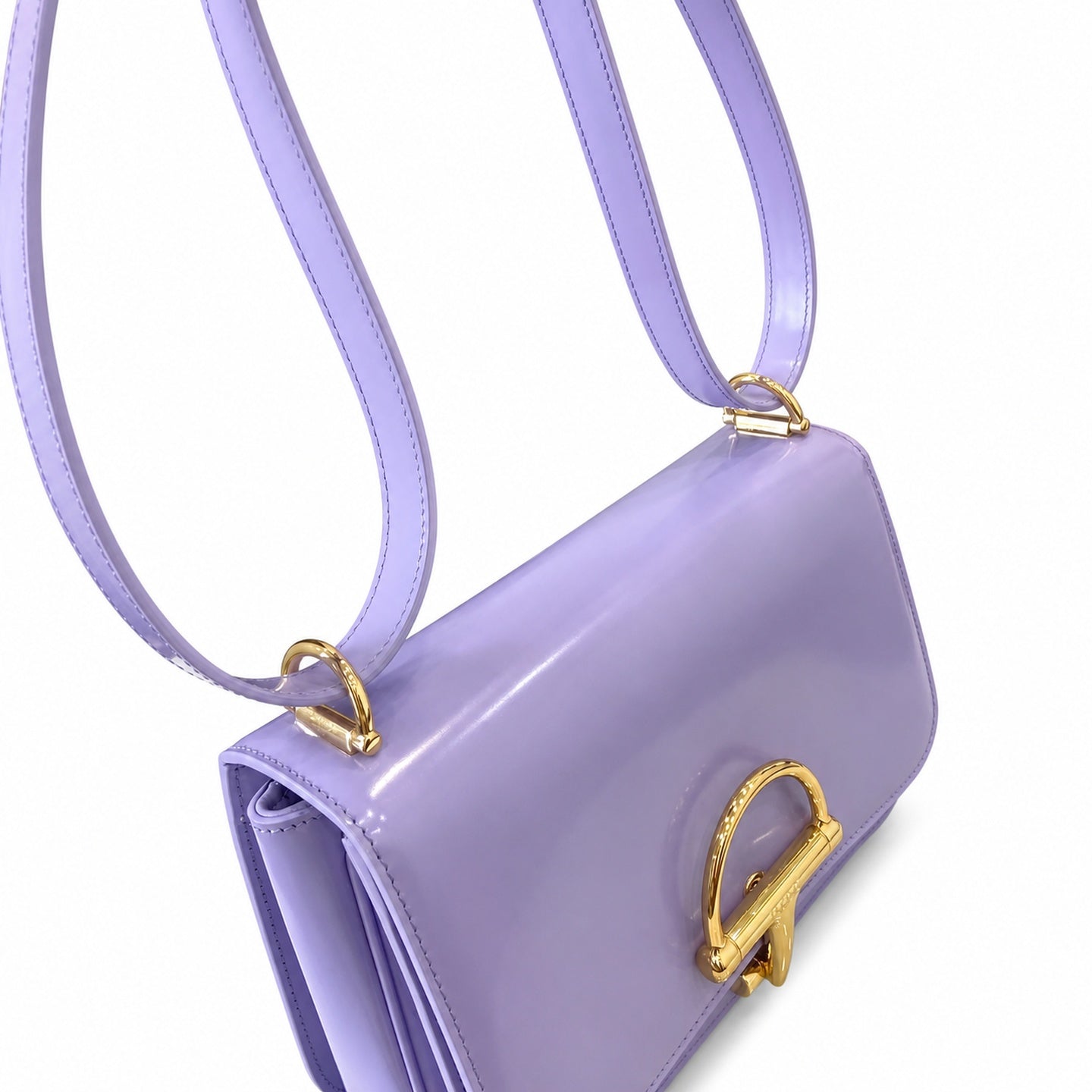 Gucci Horsebit Small Leather Purple Gold Shoulder Bag