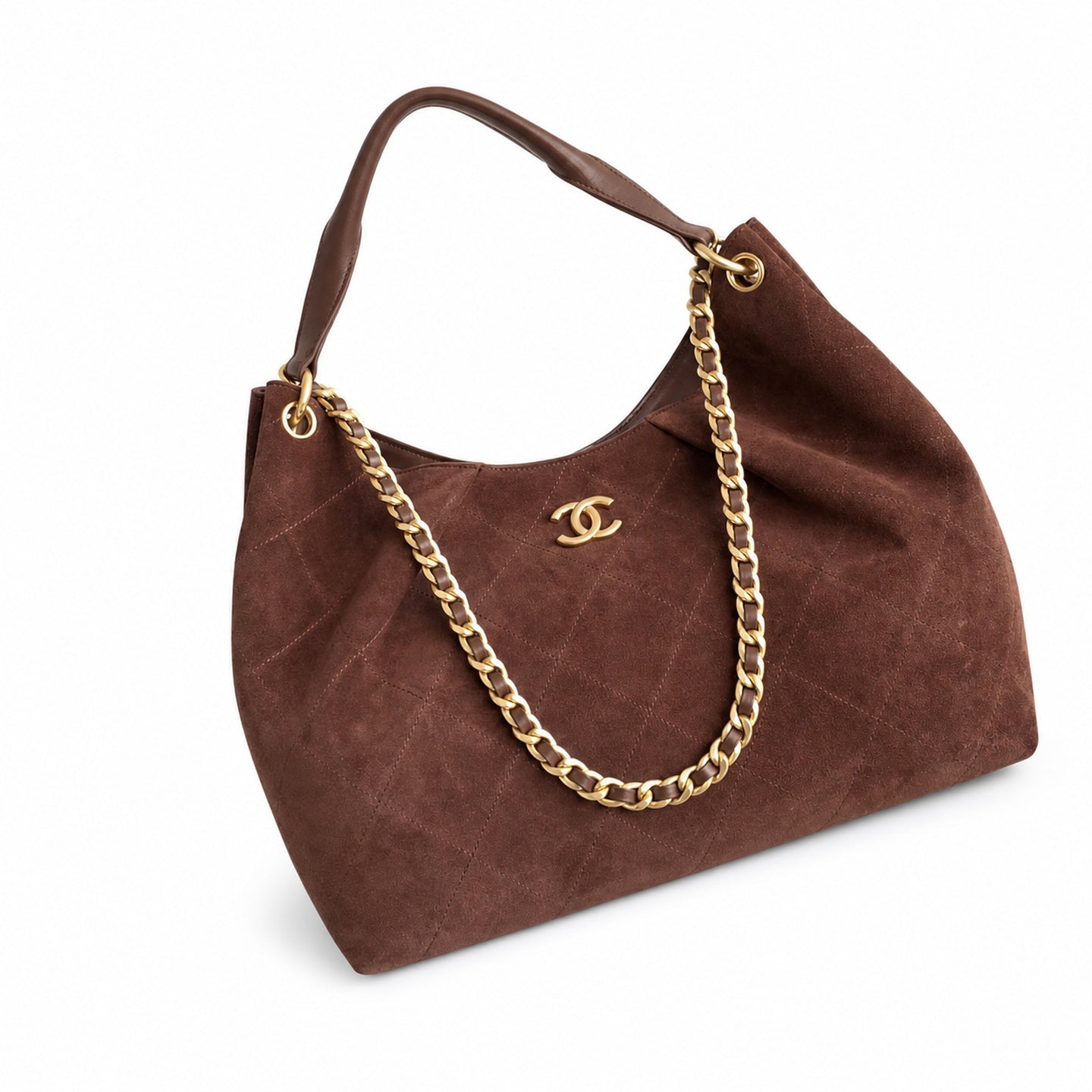 Chanel Medium Velvet Leather Gold Bag
