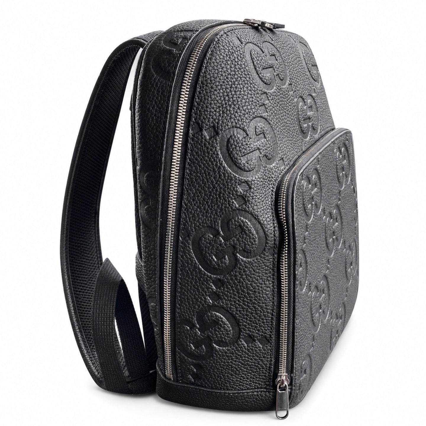 Gucci Large Cotton Leather Black Gray Backpack