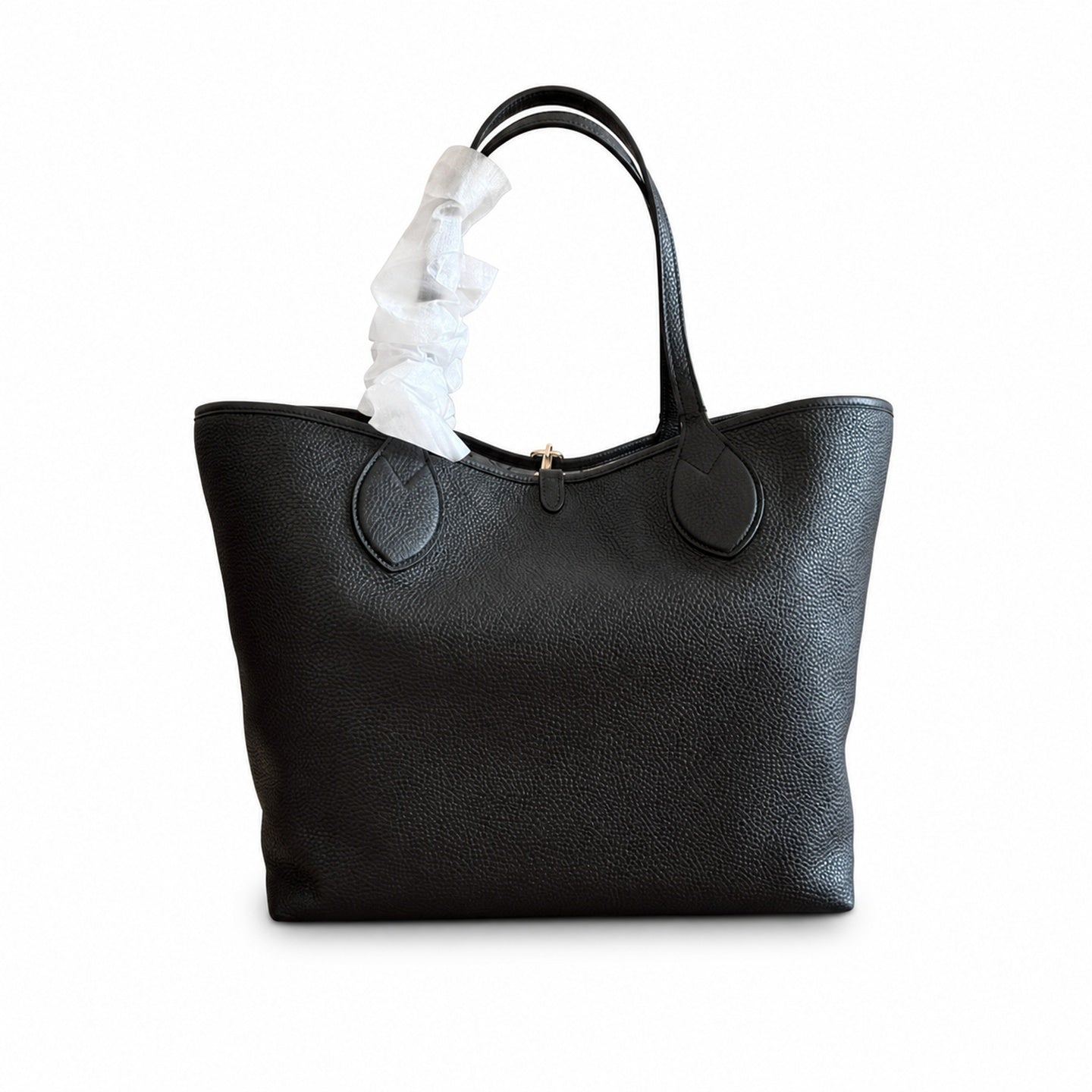 Gucci Reversible Canvas Leather Beige Brown Gold Tote Bag