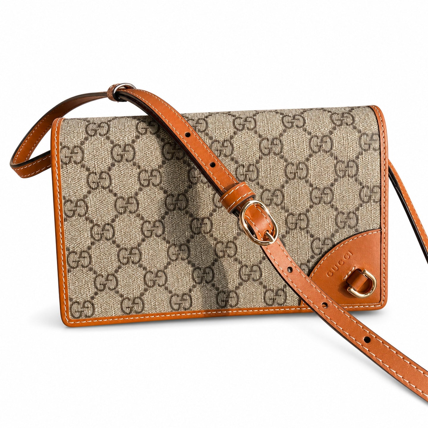 Gucci Mini Canvas Leather Beige Brown Handbag