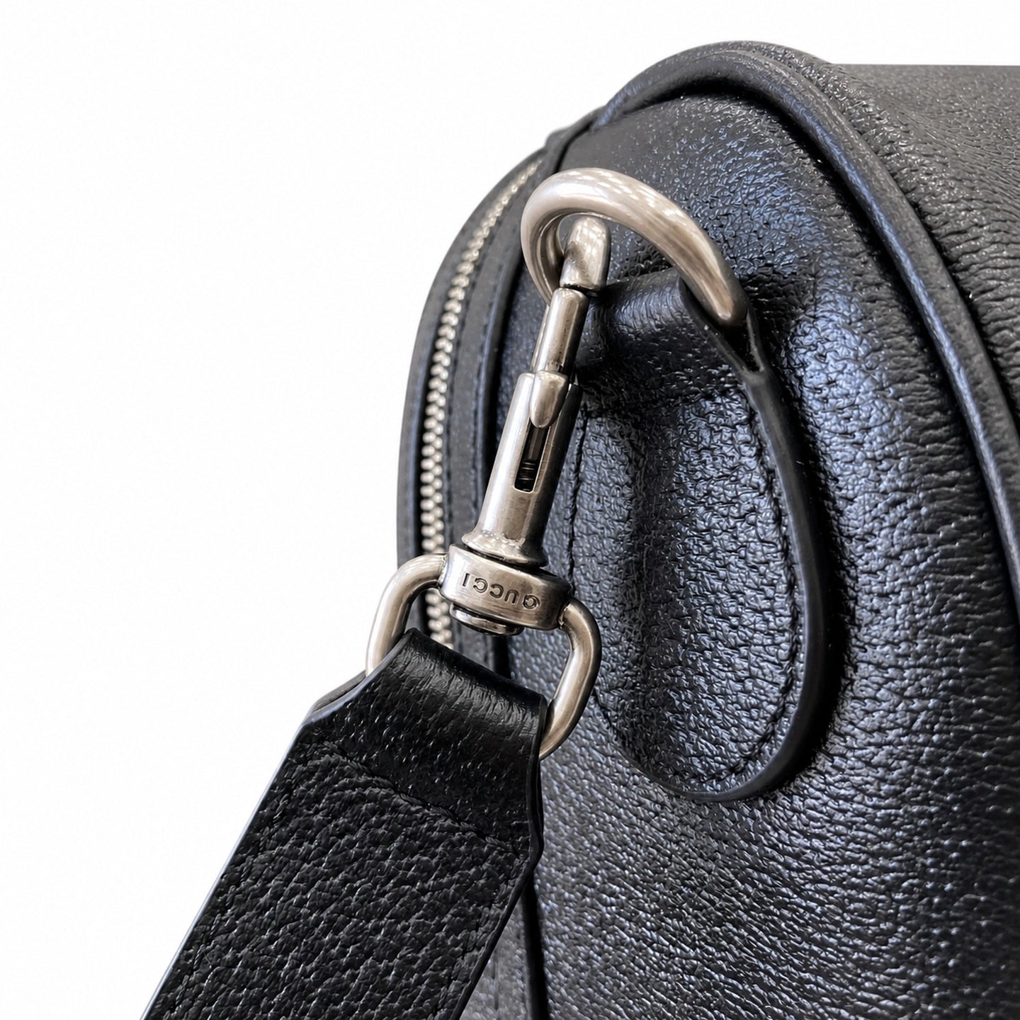 Gucci Cotton Leather Black Green Bag