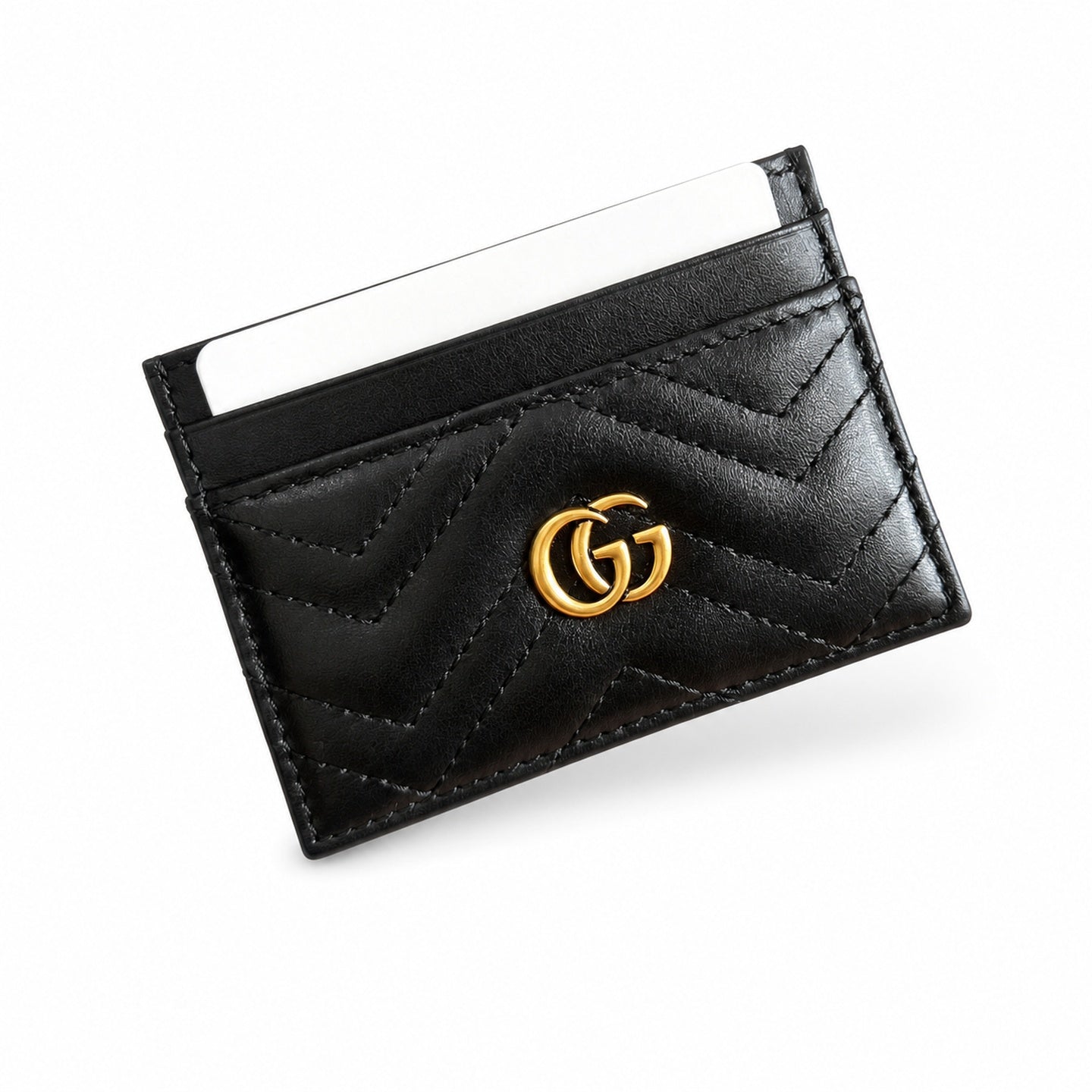 Gucci GG Marmont Small Quilted Matelasse Leather Black Beige Handbag
