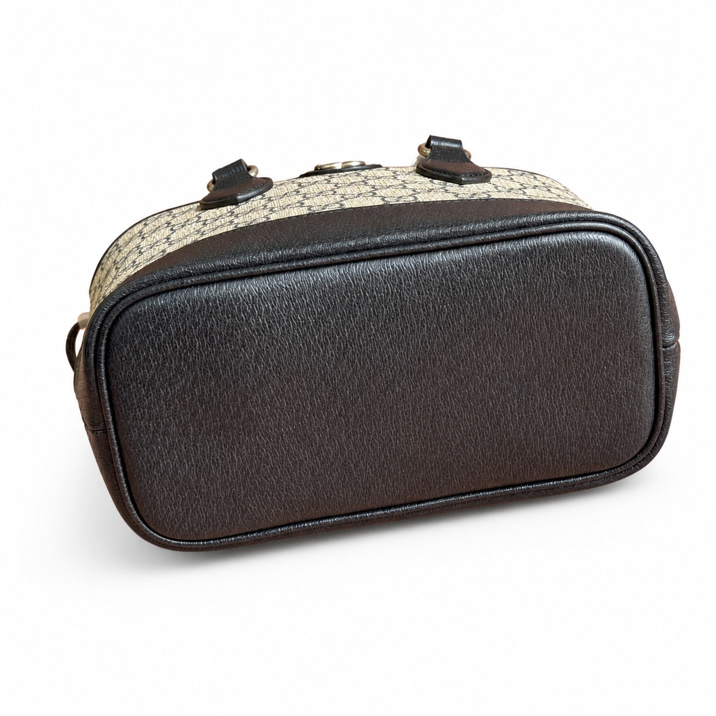 Gucci Supreme Mini Cotton Canvas Leather Black Crossbody Bag