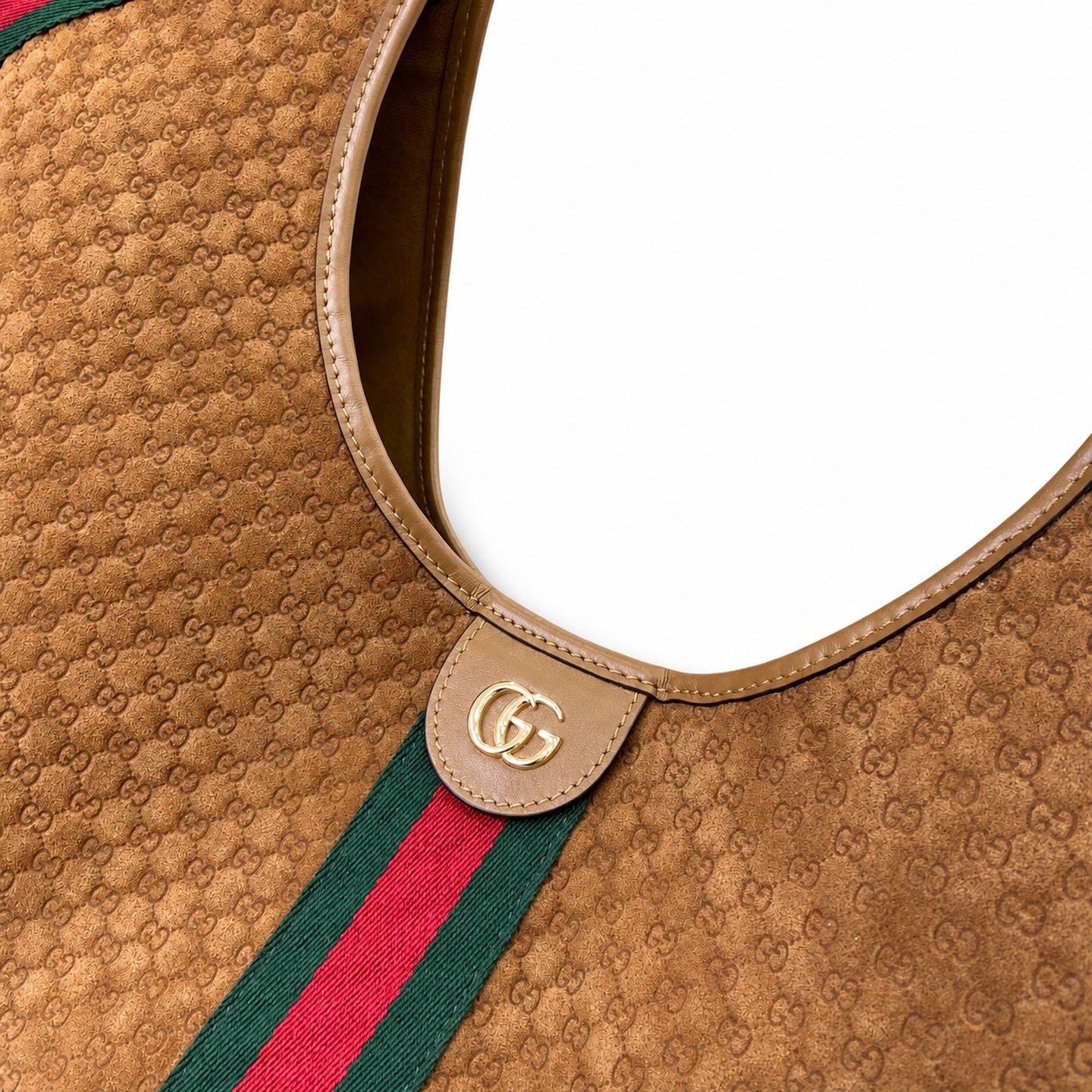 Gucci Giglio Cotton Suede Canvas Velvet Brown Red Green Gold Handbag