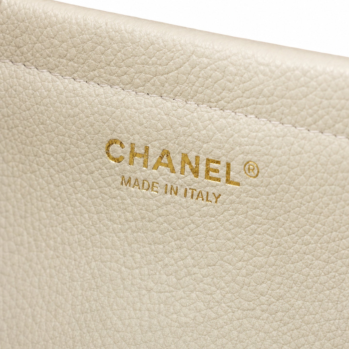 Chanel Leather White Blue Gold Bag