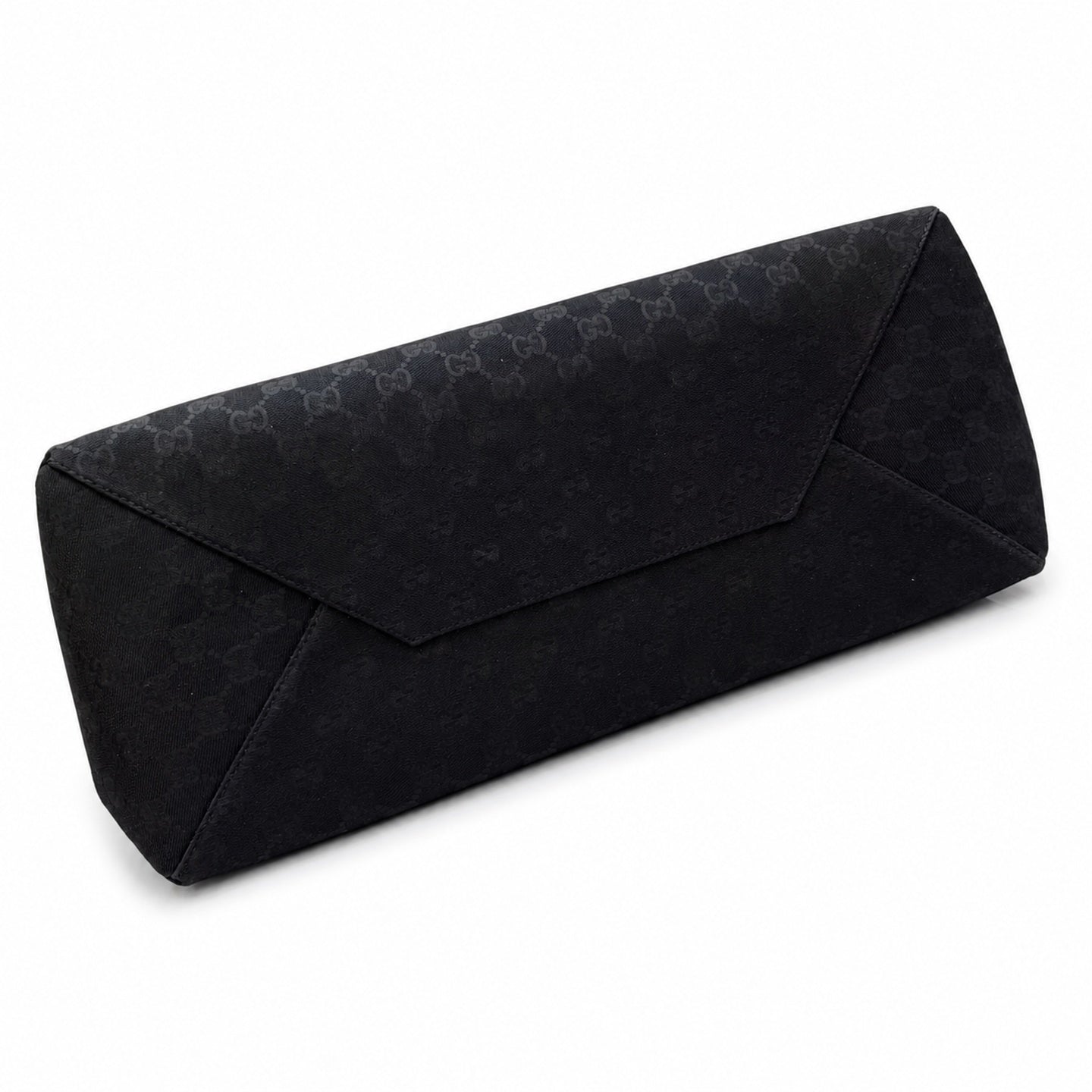 Gucci Cotton Canvas Leather Black Gray Gold Tote Bag
