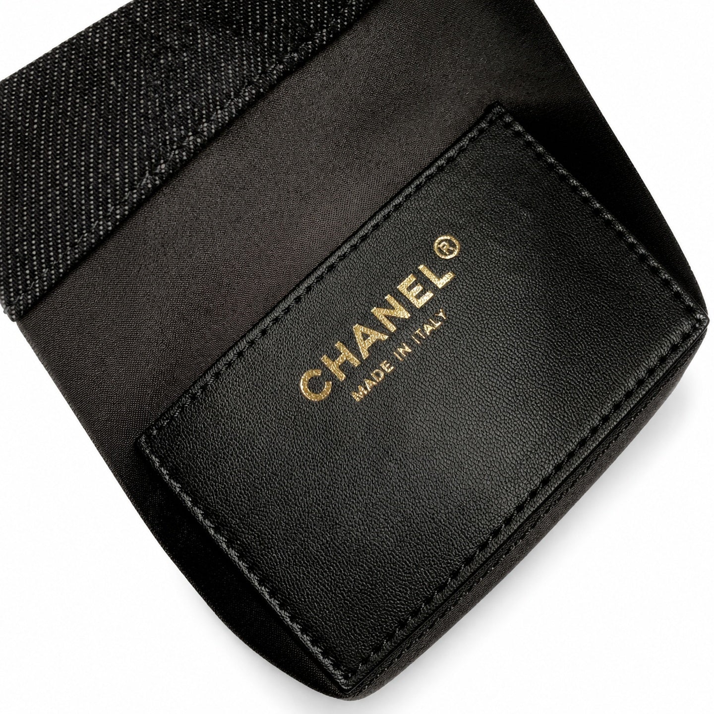 Chanel 25 Small Denim Black Gold Bag