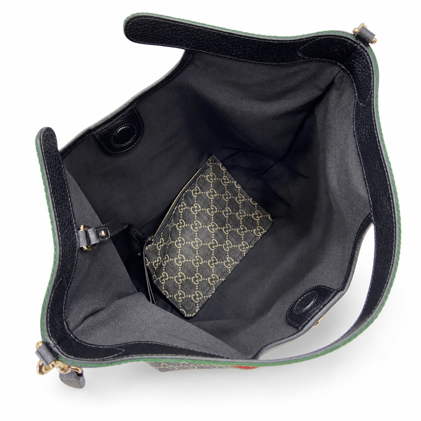 Gucci Giglio Men's Cotton Denim Canvas Leather Black White Brown Red Green Gold Handbag