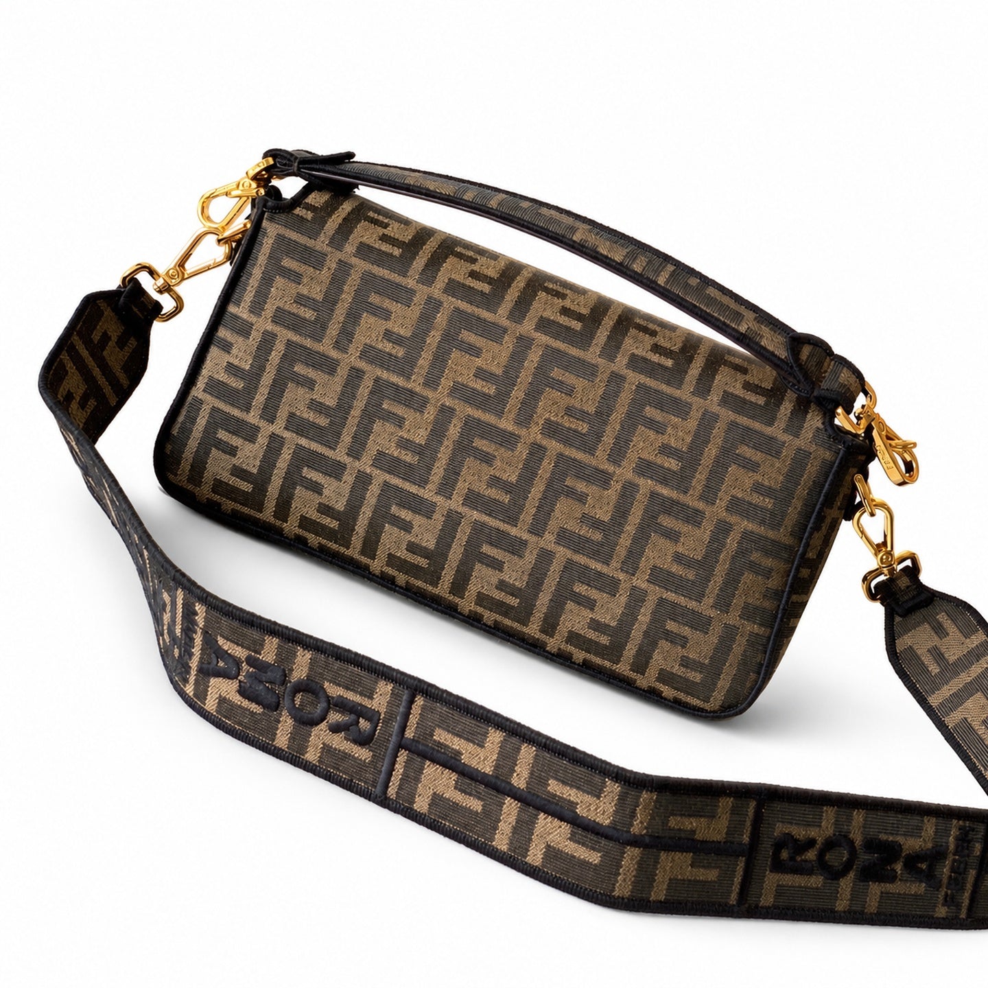 Fendi Baguette Medium Embroidered Black Handbag