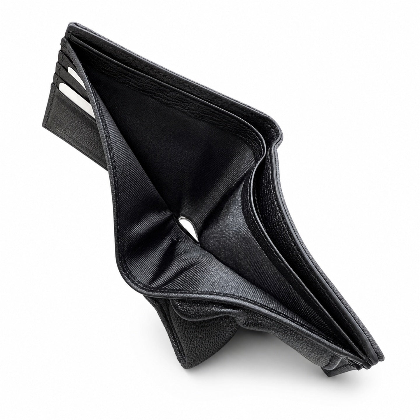 Gucci Canvas Leather Black Silver Wallet