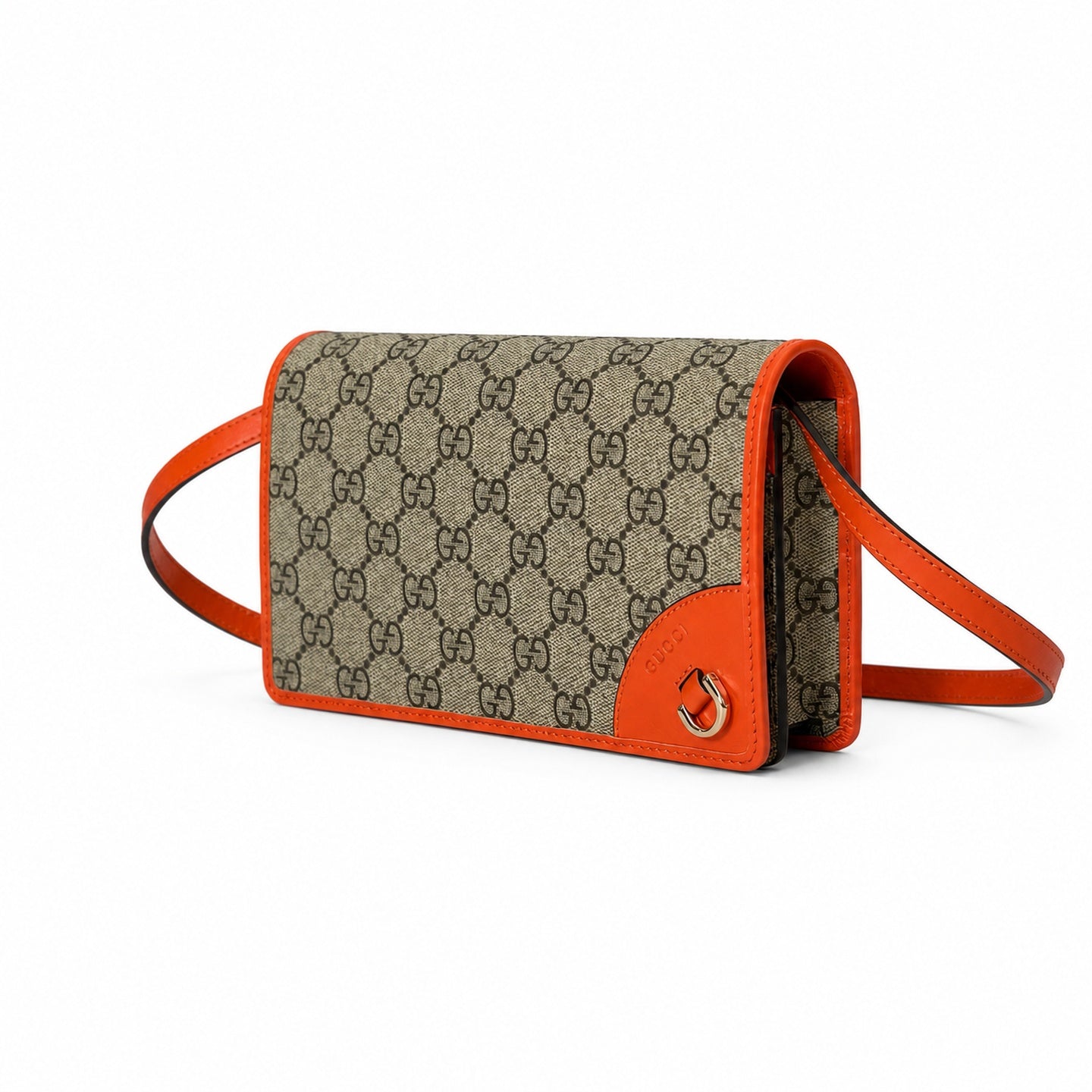 Gucci Small Leather Brown Orange Shoulder Bag