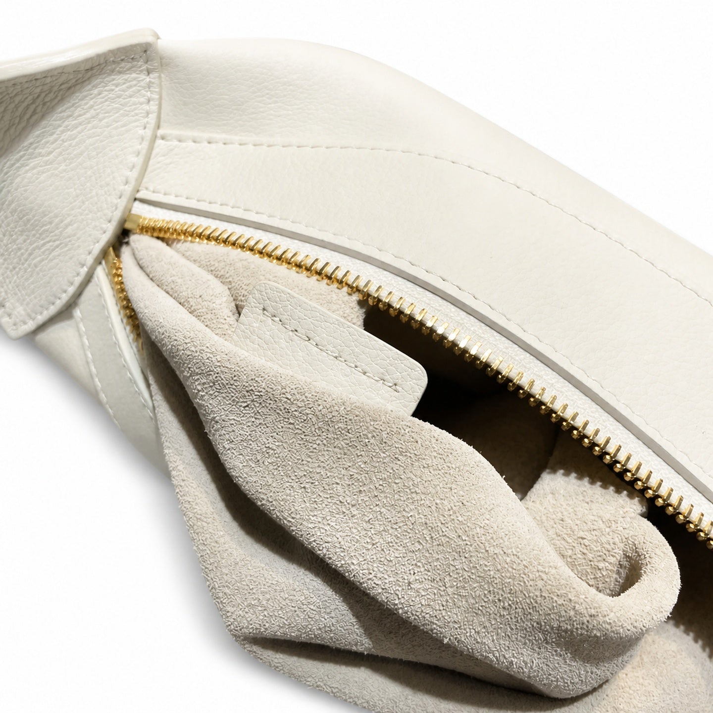 Celine Romy Leather White Gold Bag