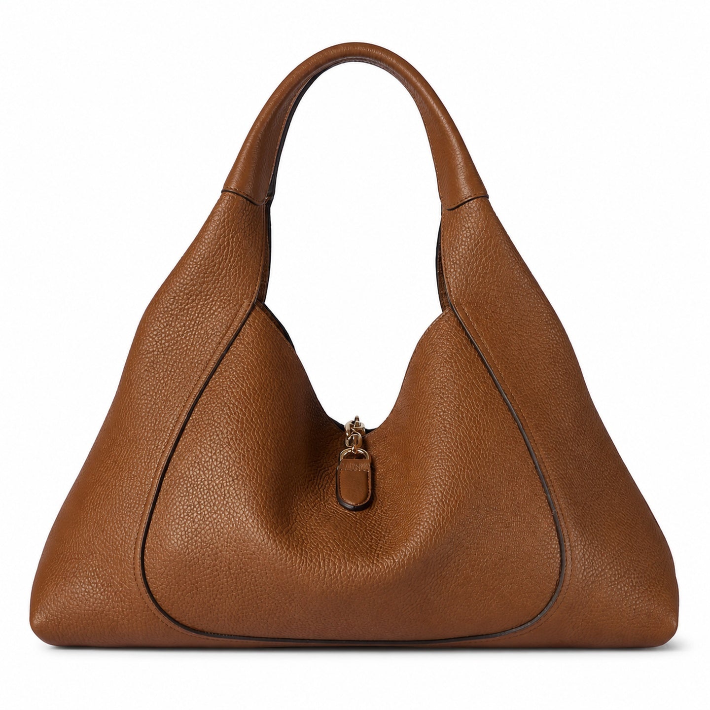 Gucci Horsebit Large Leather Brown Gold Shoulder Bag
