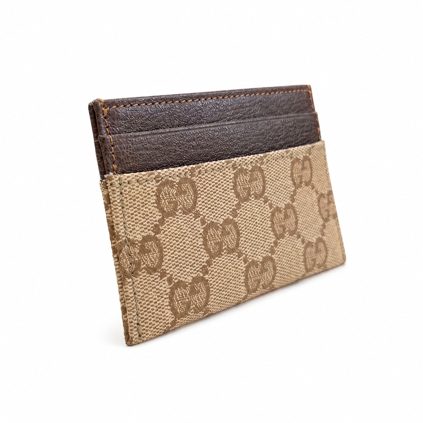 Gucci Canvas Leather Brown Gold Silver Bag
