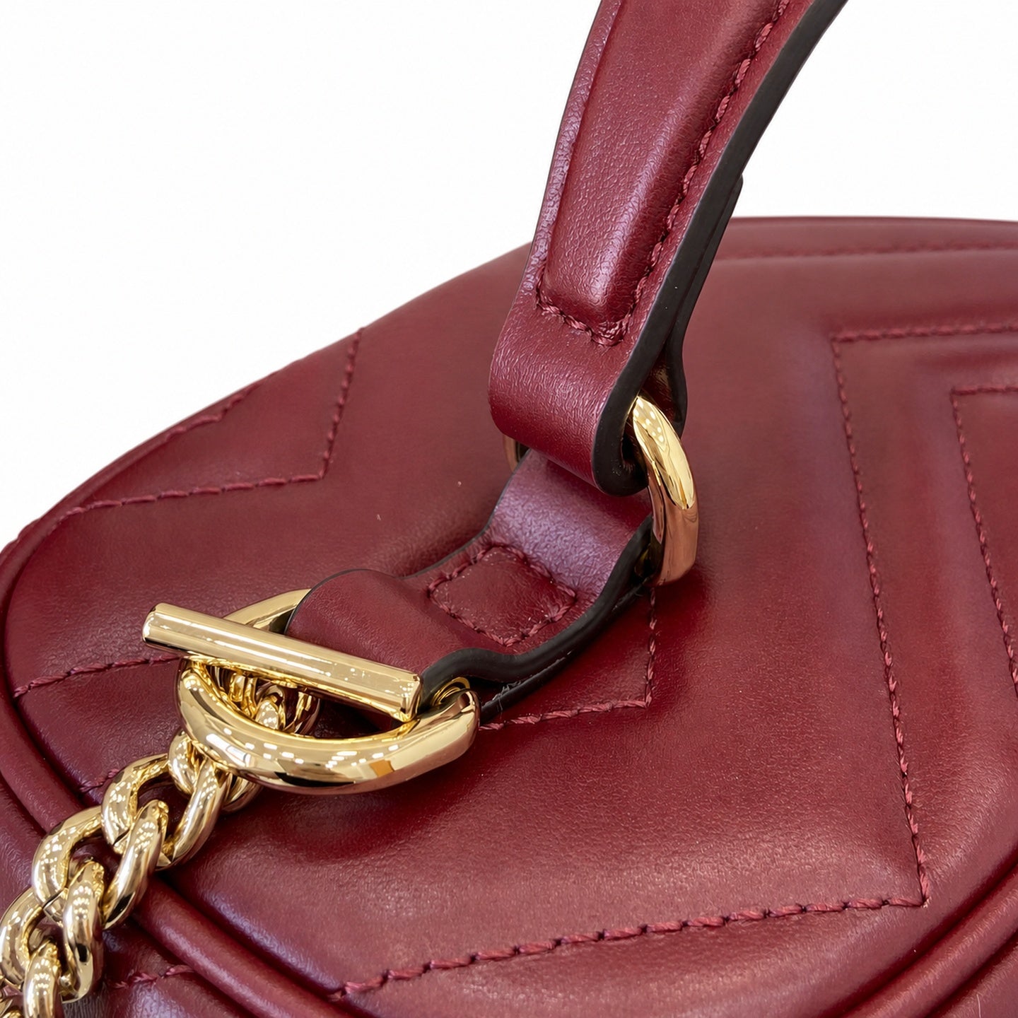 Gucci GG Marmont Quilted Leather Red Gold Bag