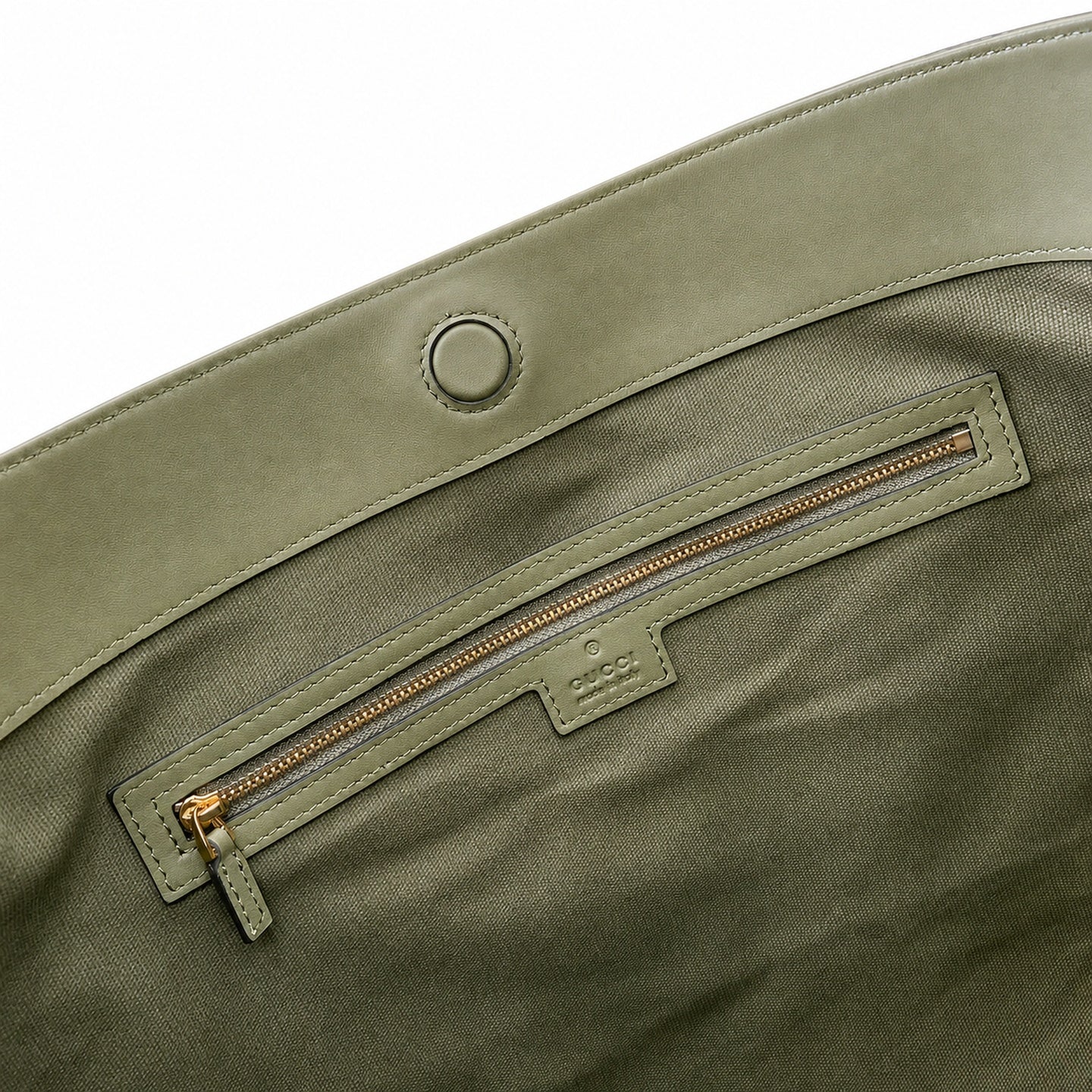 Gucci Horsebit Cotton Leather Green Gold Handbag