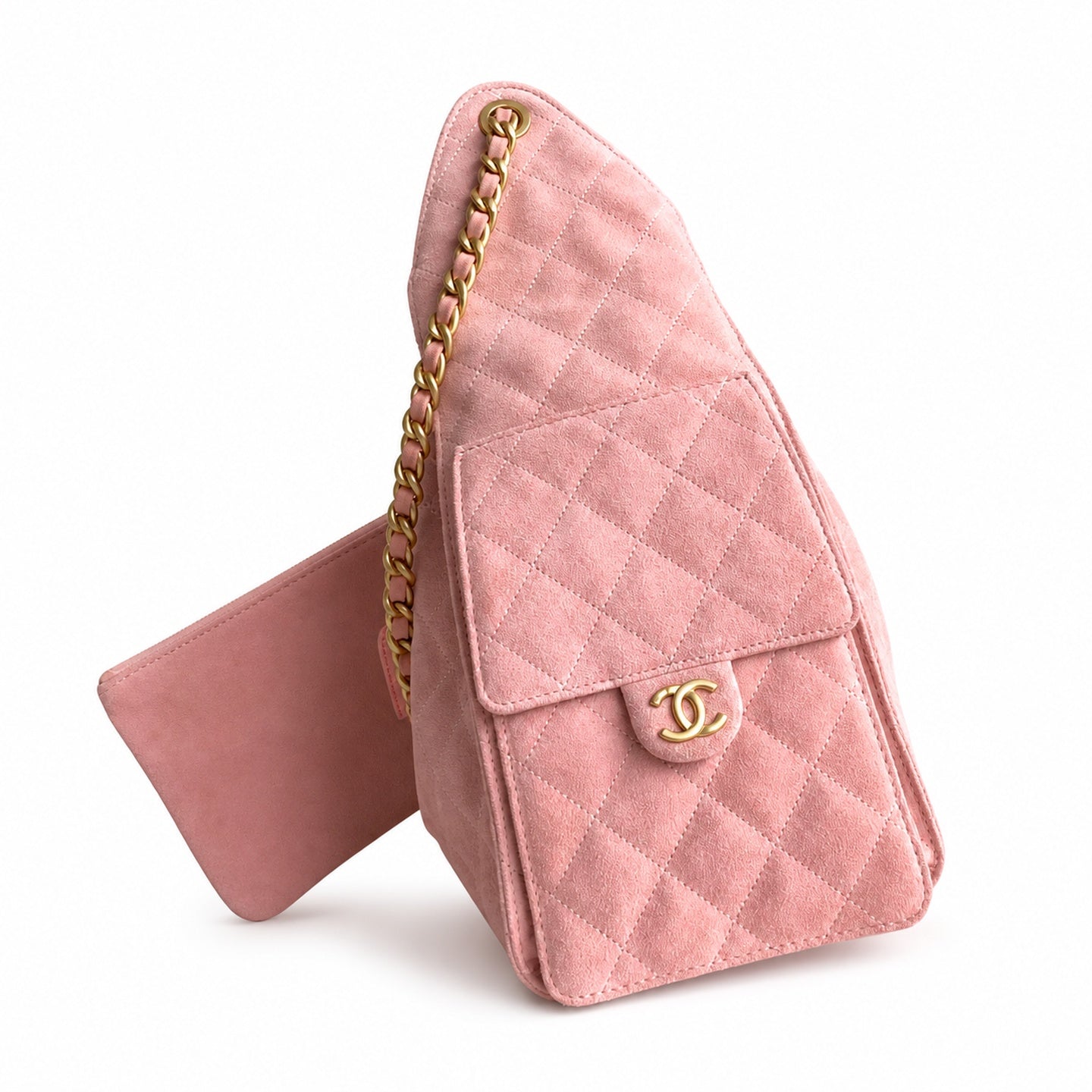 Chanel 25 Large Suede Black Gold Bag