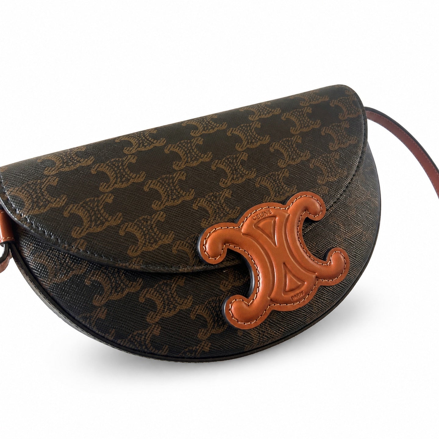 Celine Triomphe Leather Blue Gold Bag