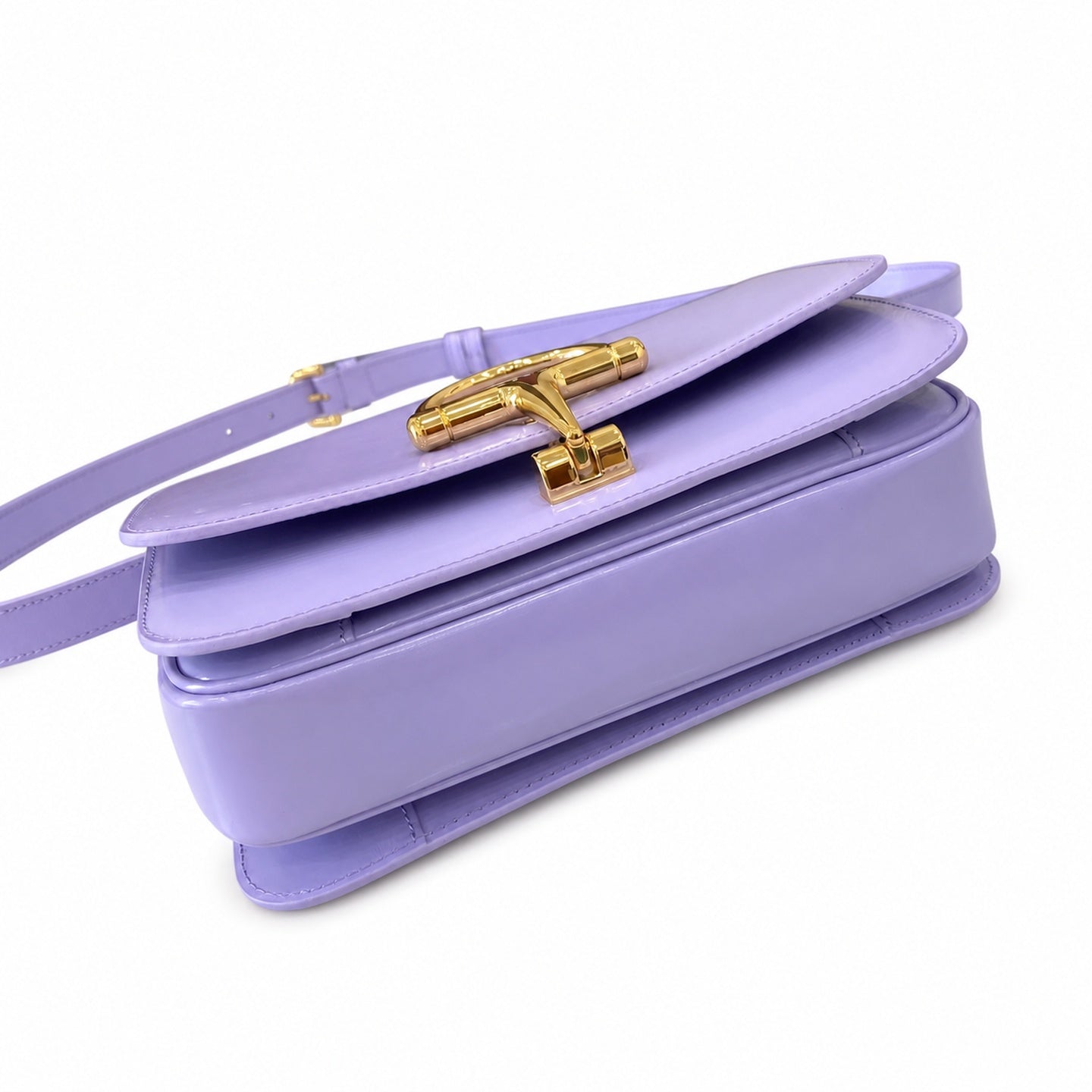 Gucci Horsebit Small Leather Purple Gold Shoulder Bag