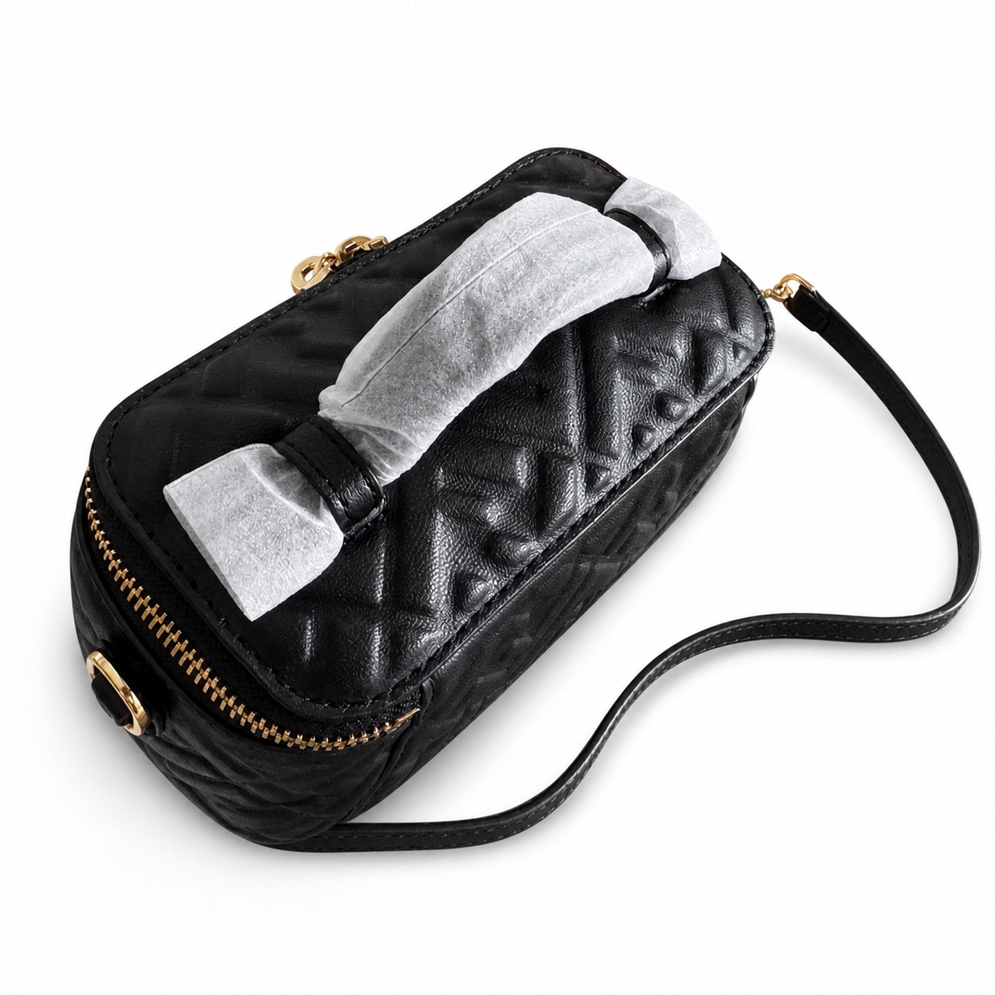 Fendi Mini Leather Black Gold Vanity Bag