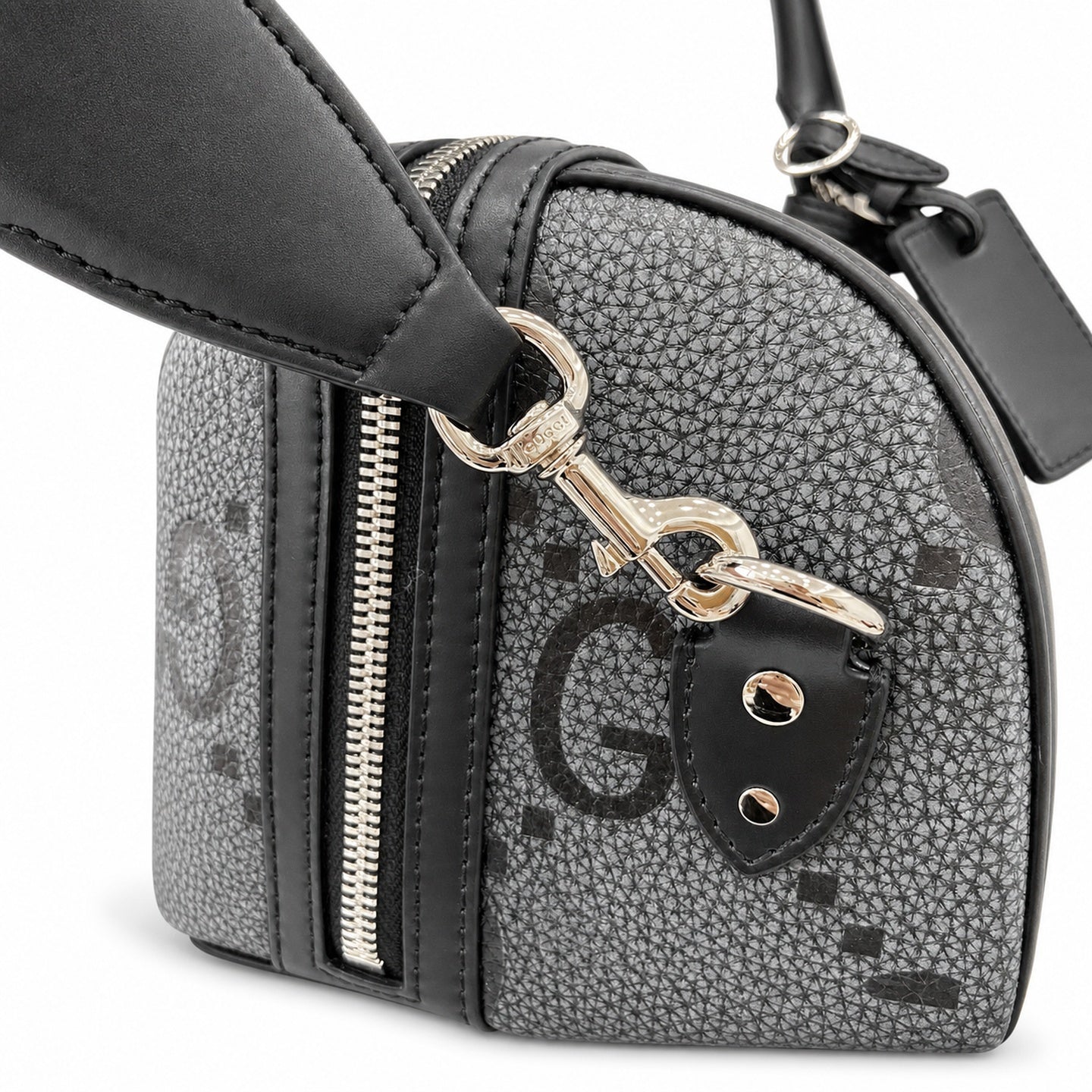 Gucci Small Cotton Leather Black Gray Bag