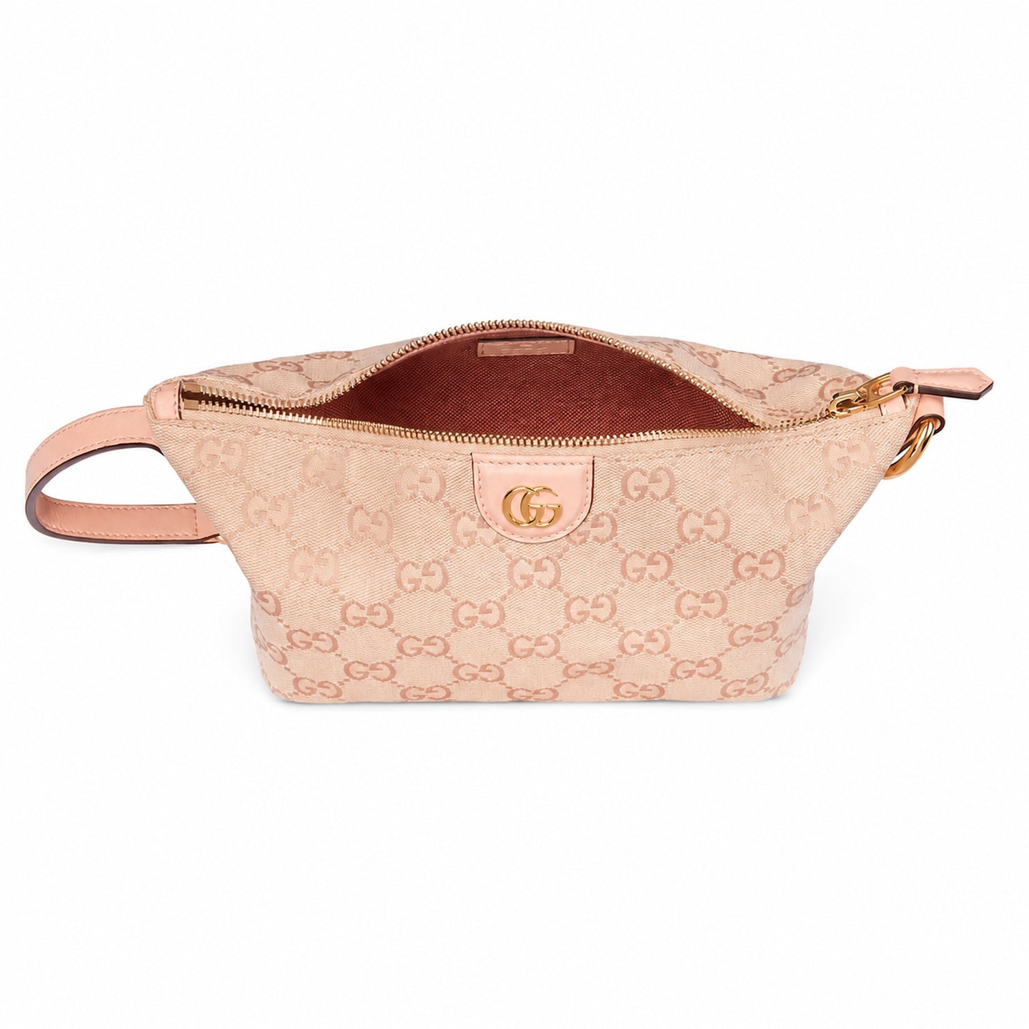 Gucci Cotton Canvas Leather Pink Gold Bag