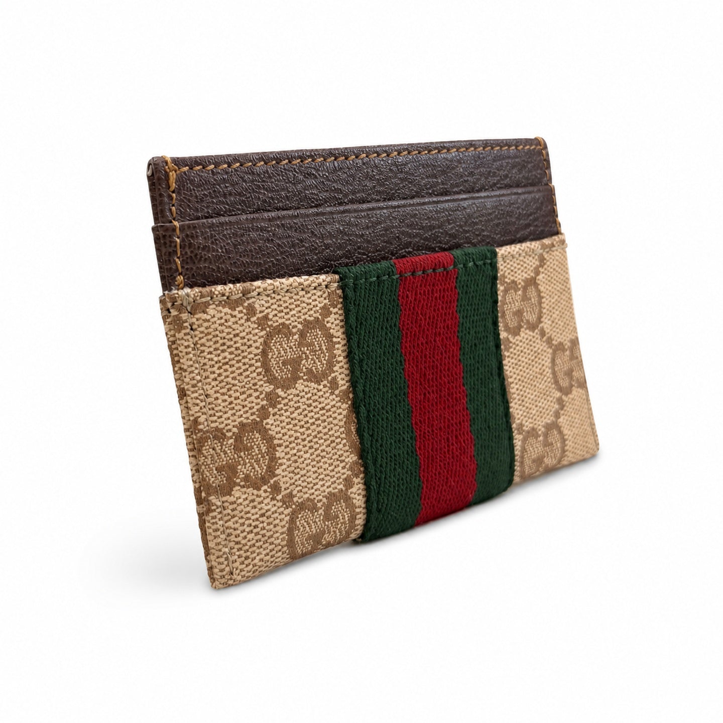 Gucci Small Canvas Leather Brown Gold Bag