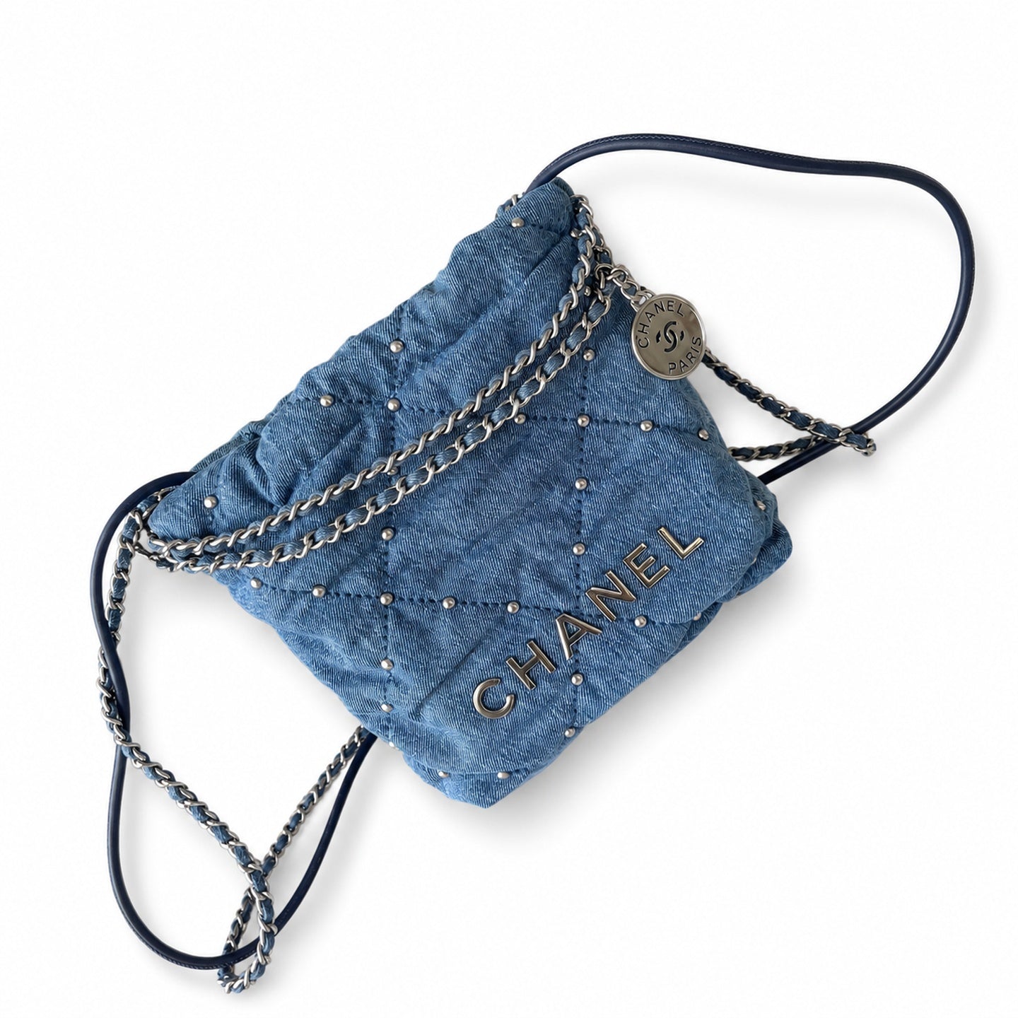 Chanel Mini Denim Blue Silver Bag
