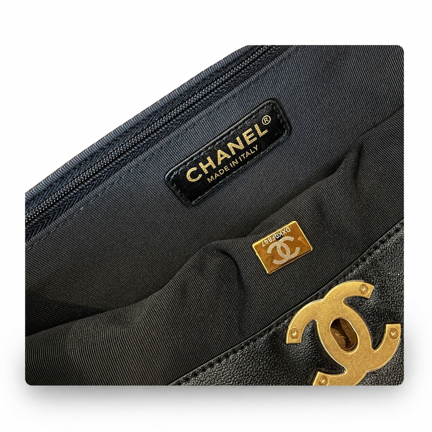 Chanel 25 Suede Leather Gold Bag