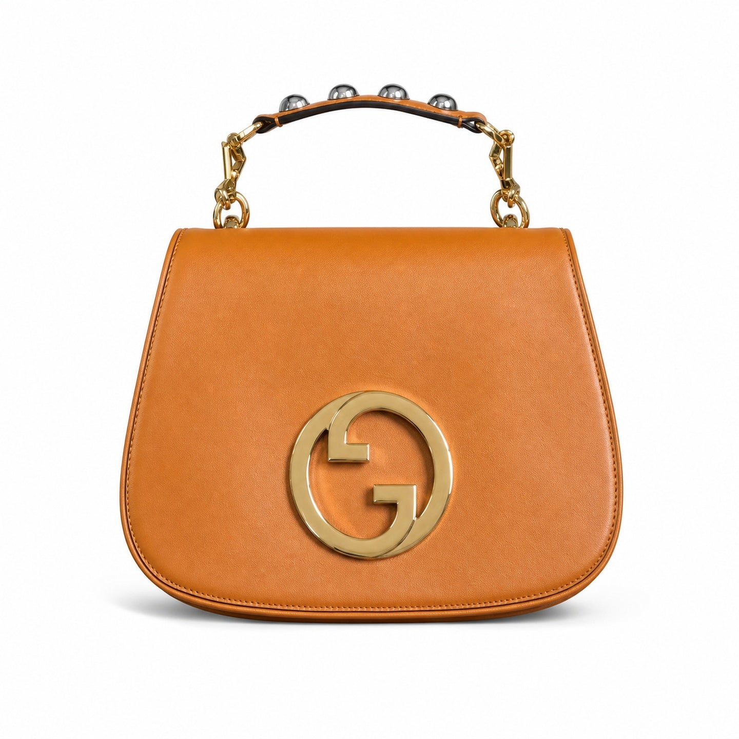 Gucci Blondie Small Leather Brown Red Green Gold Handbag