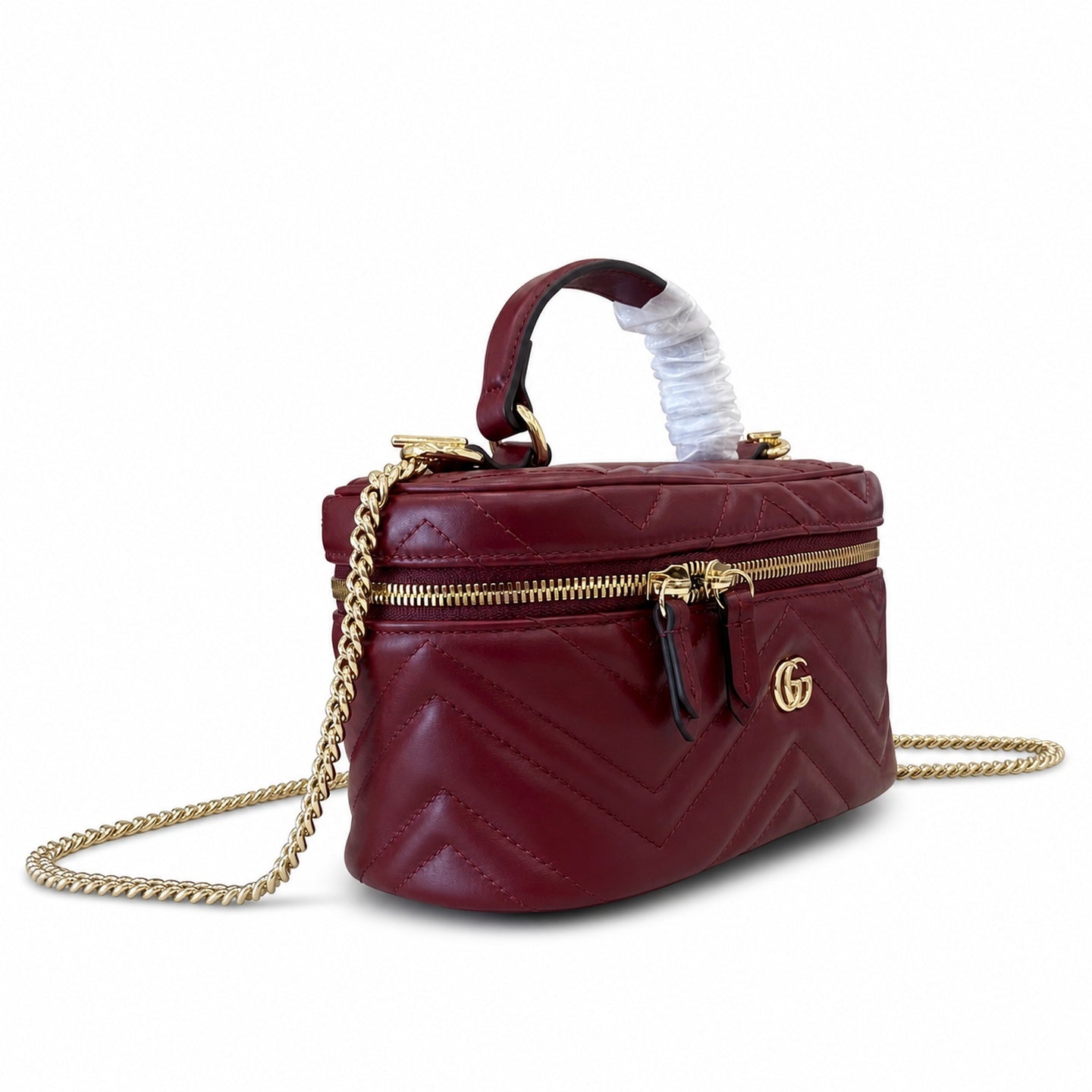 Gucci GG Marmont Quilted Leather Red Gold Bag
