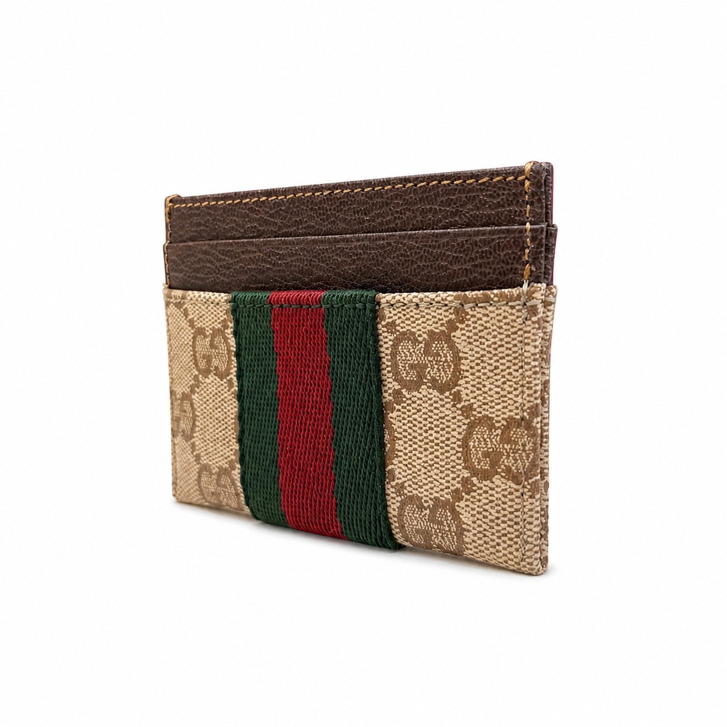 Gucci Small Canvas Leather Brown Gold Bag